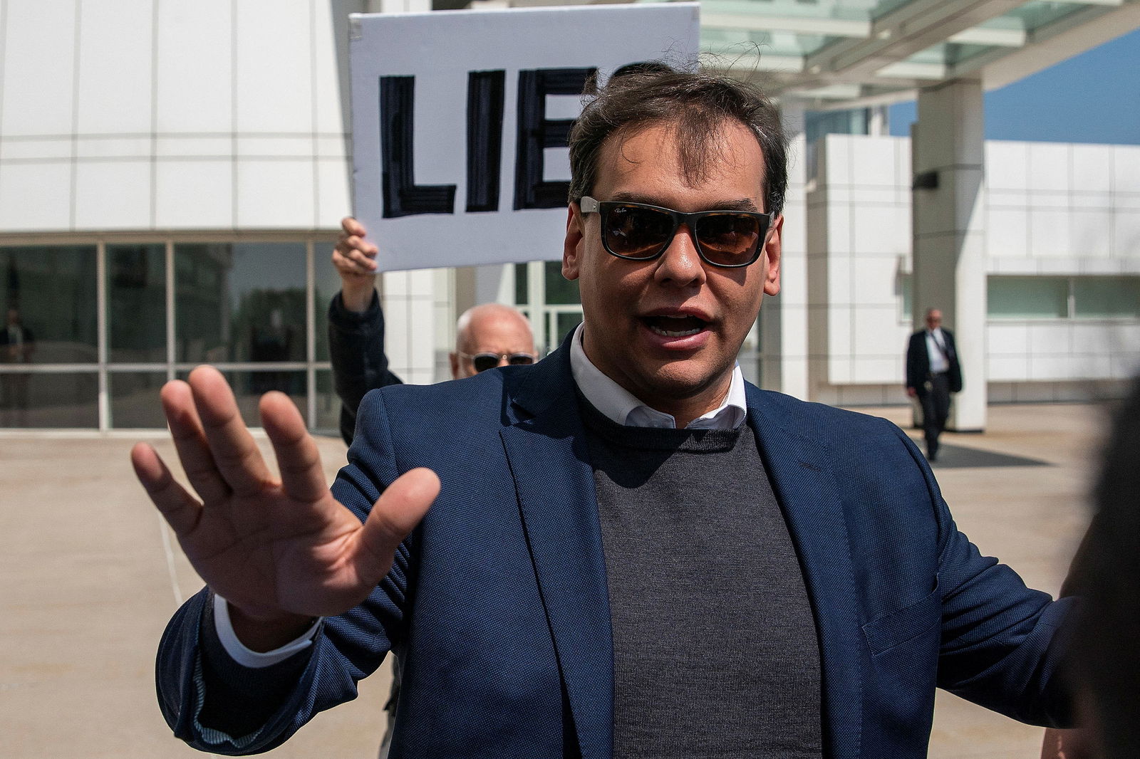 FILE PHOTO: U.S. Representative George Santos (R-NY) leaves Central Islip Federal Courthouse in Central Islip, New York, U.S., May 10, 2023. REUTERS/Eduardo Munoz
