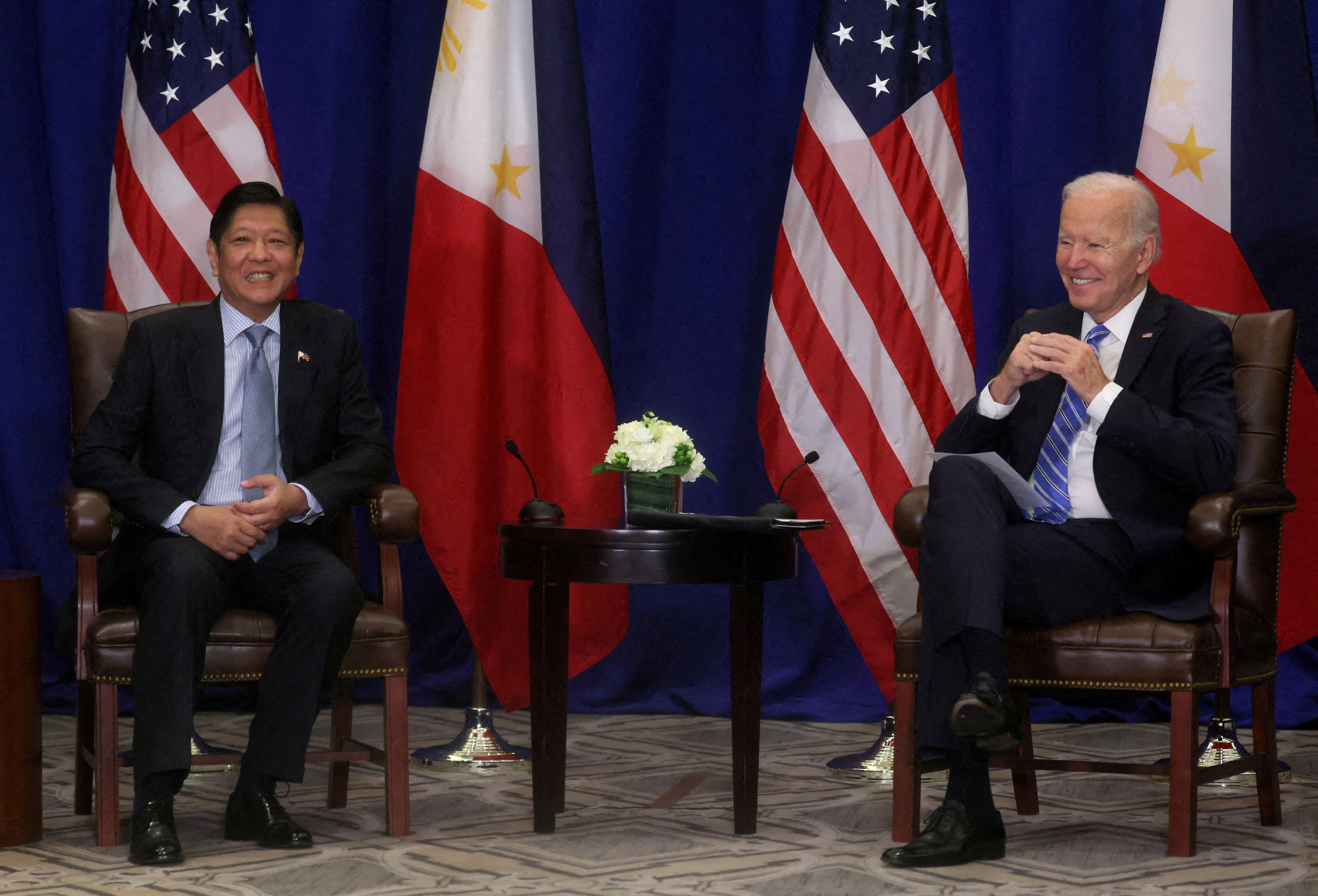 FILE PHOTO: U.S. President Joe Biden takes part in a bilateral meeting with Philippines President Ferdinand Romualdez Marcos, Jr. in New York, New York, U.S., September 22, 2022. REUTERS/Leah Millis