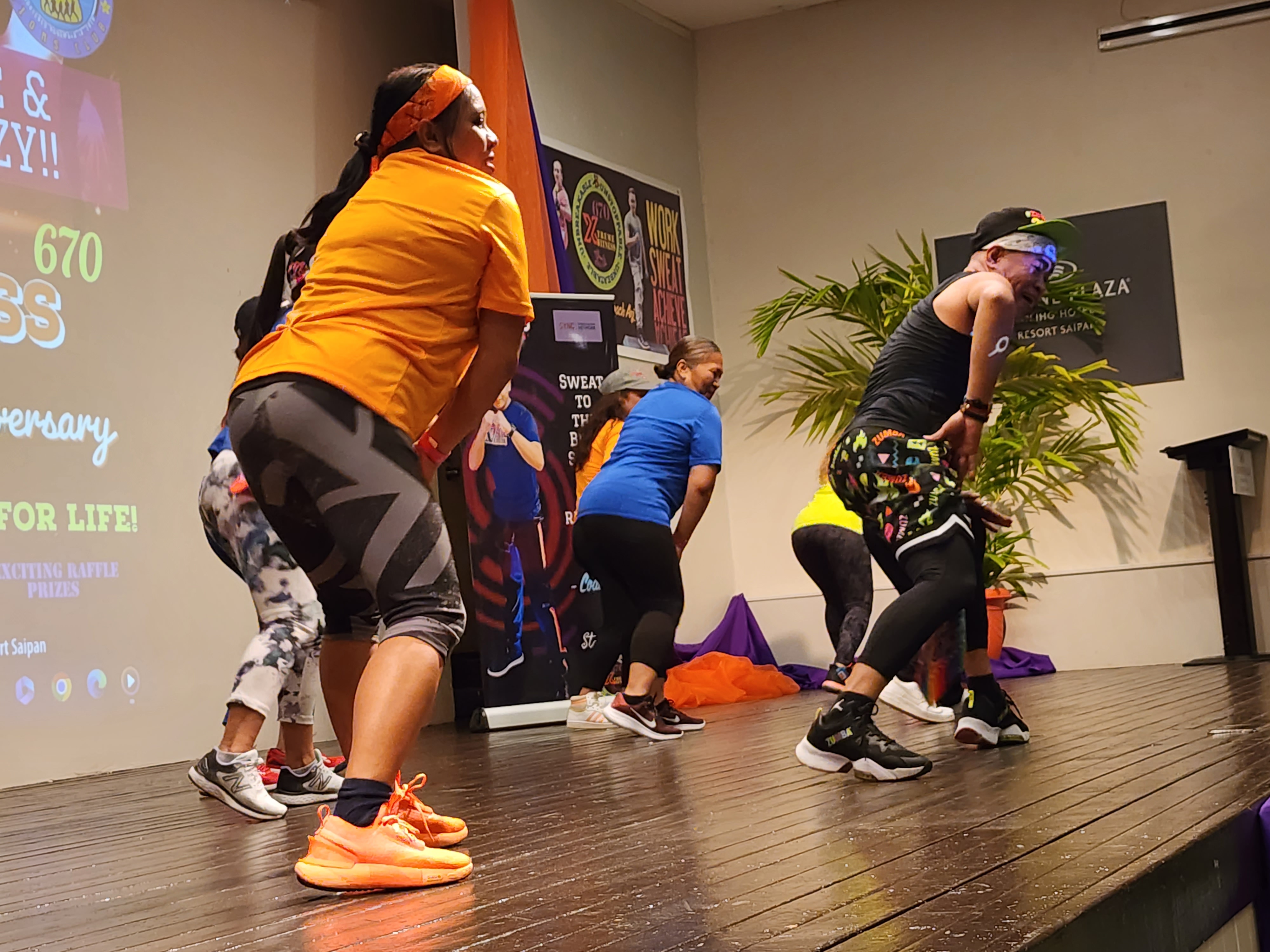 Xtreme Fitness670 Tinian members showcase their dancing prowess at the Hibiscus Hall of Crowne Plaza on Saturday.