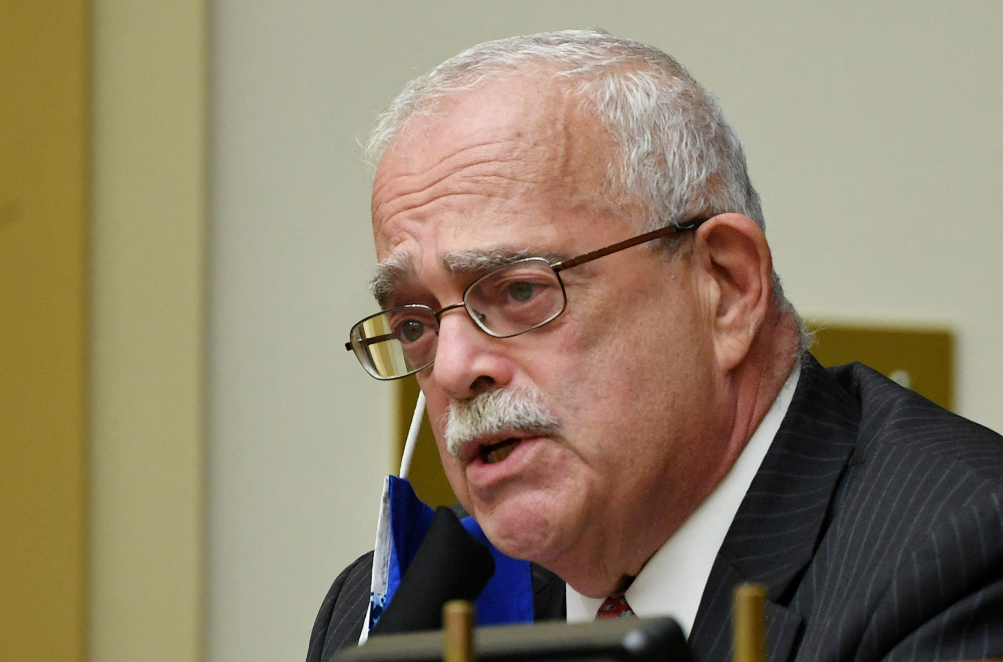 FILE PHOTO: Rep. Gerry Connolly (D-Vir.) questions witnesses during a House Committee on Foreign Affairs hearing looking into the firing of State Department Inspector General Steven Linick, on Capitol Hill, in Washington D.C., U.S., September 16, 2020. Kevin Dietsch/Pool via REUTERS