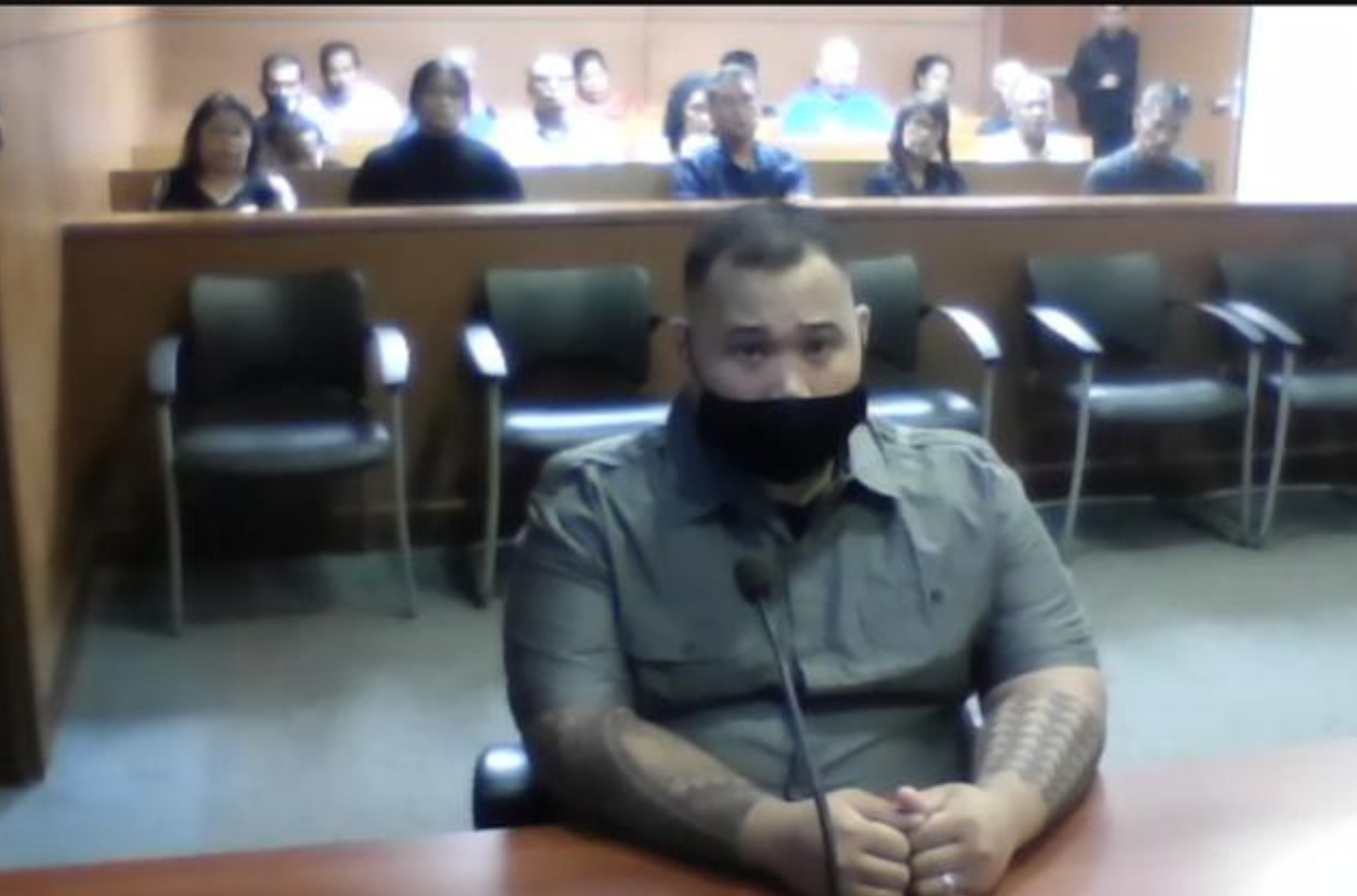 Travis Venus appeared for his arraignment hearing Wednesday, May 17, 2023, at the Northern Satellite Court in Dededo. Venus, a Department of Corrections officer, pleaded not guilty to charges related to smuggling contraband. 