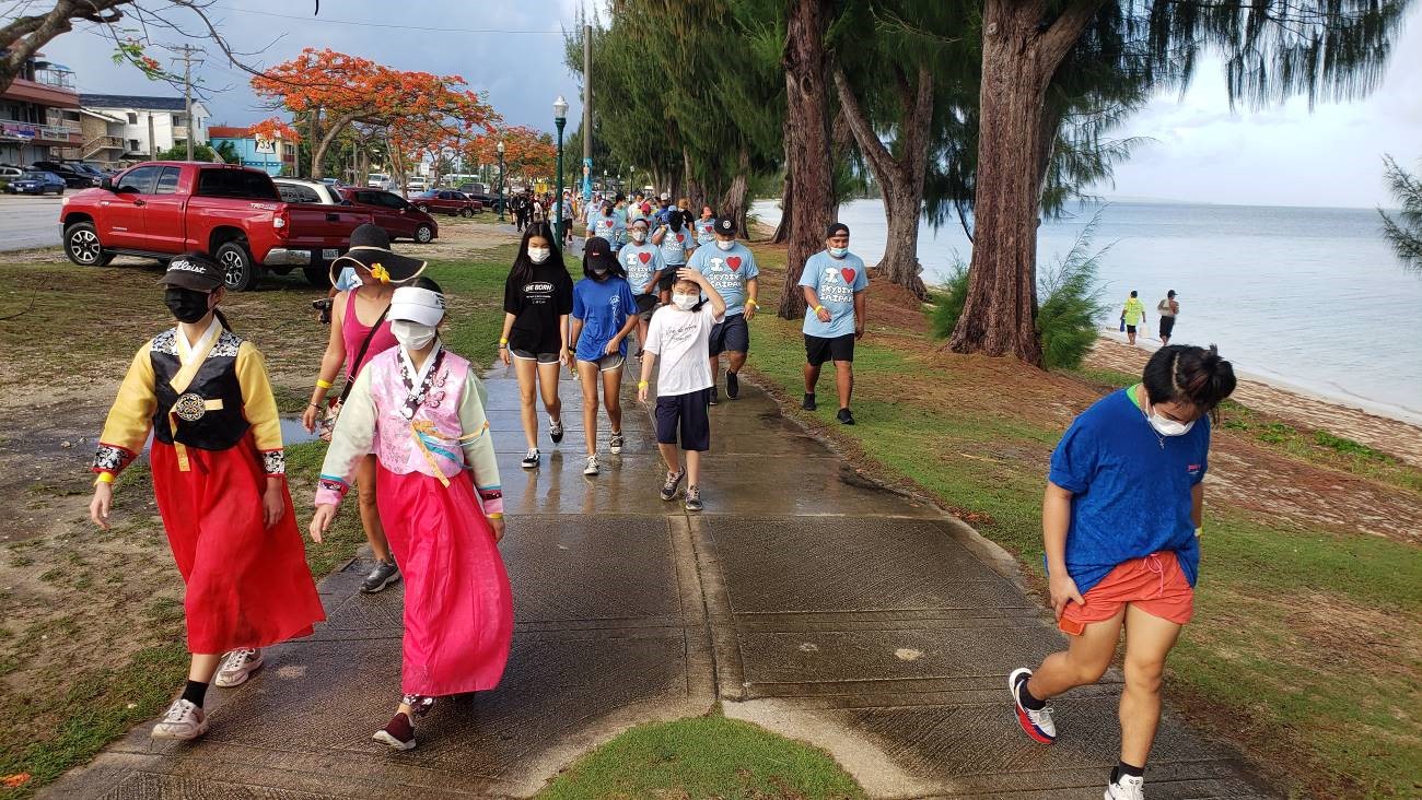 Participants join the Marianas Visitors Authority’s Walk for Tourism 5K on May 22, 2021 on Saipan.  Registration is now open at www.raceroster.com for the Marianas Tourism Month 5K Fun Run on May 20, 2023, at Garapan Fishing Base. Participants are invited to dress as tourists for a chance to win cash prizes.