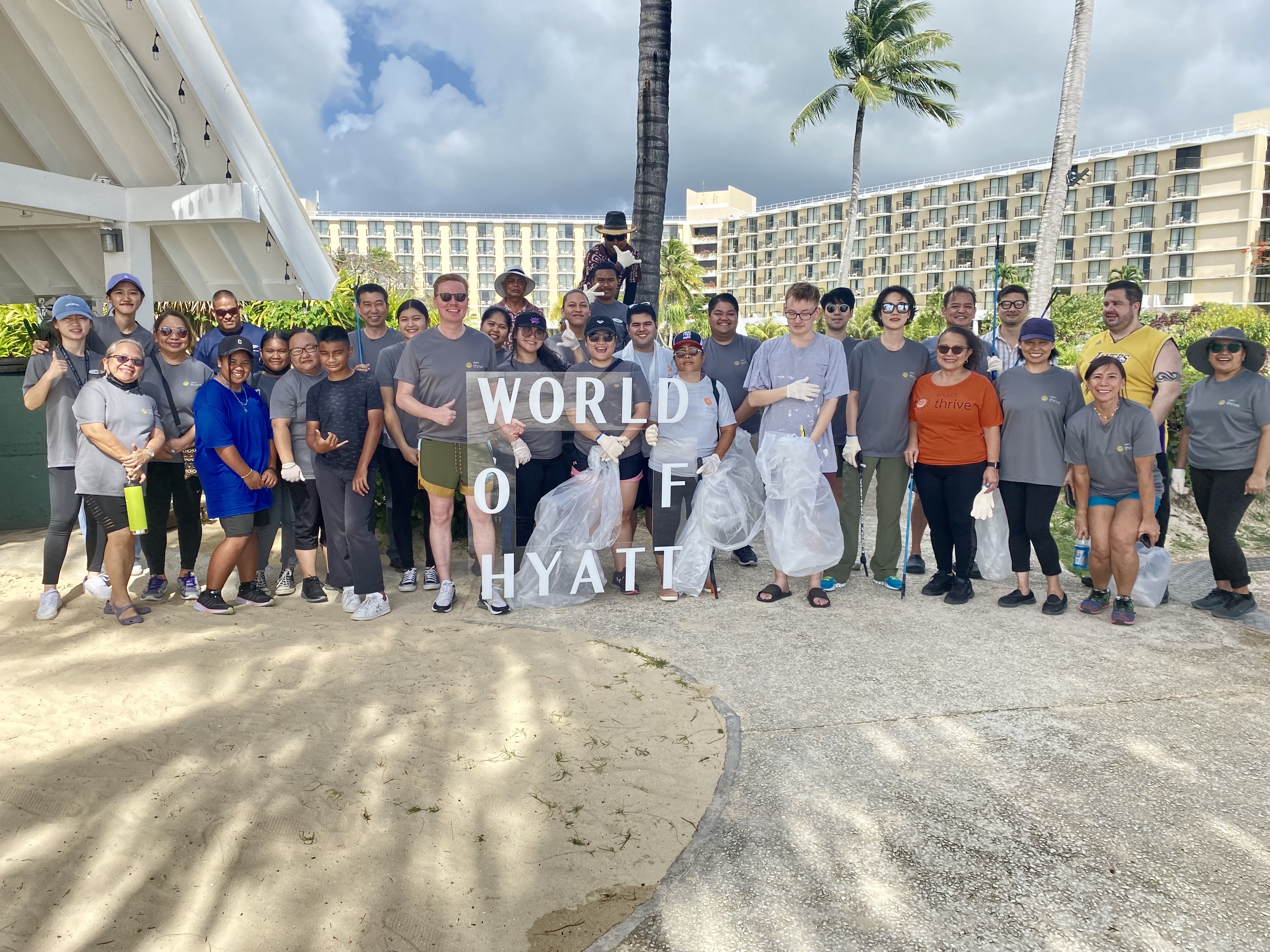 The staff and management of Hyatt Regency Saipan picked up litter at Micro Beach and  American Memorial Park during the islandwide cleanup on April 22.