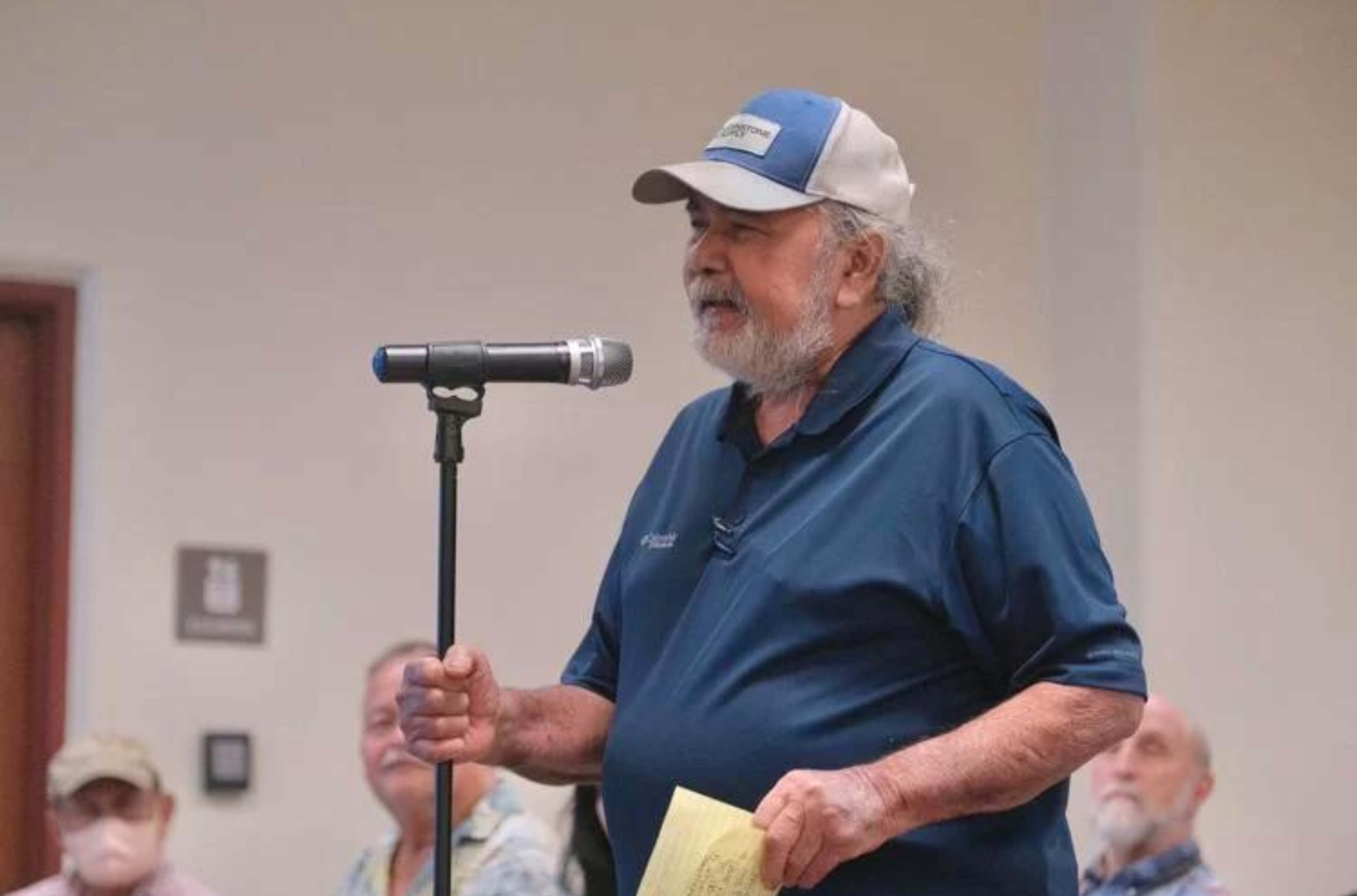 Manny Duenas delivers a public comment Wednesday, May 17, 2023, at the Guam Museum in Hagåtña during a public scoping meeting on Guam for the proposed Pacific Remote Islands National Marine Sanctuary.