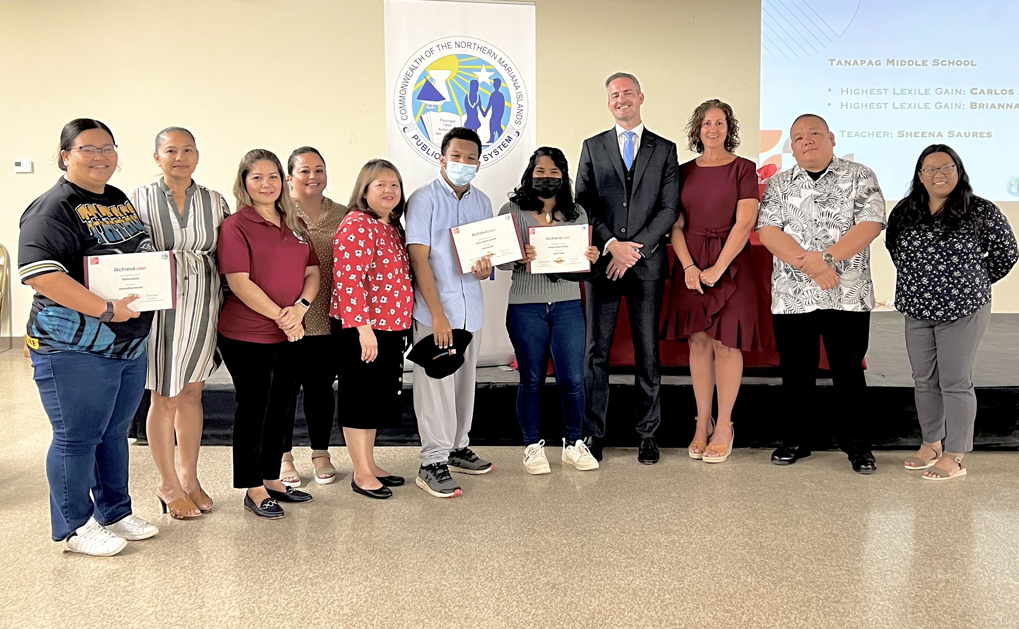 The awardees of Tanapag Middle School.