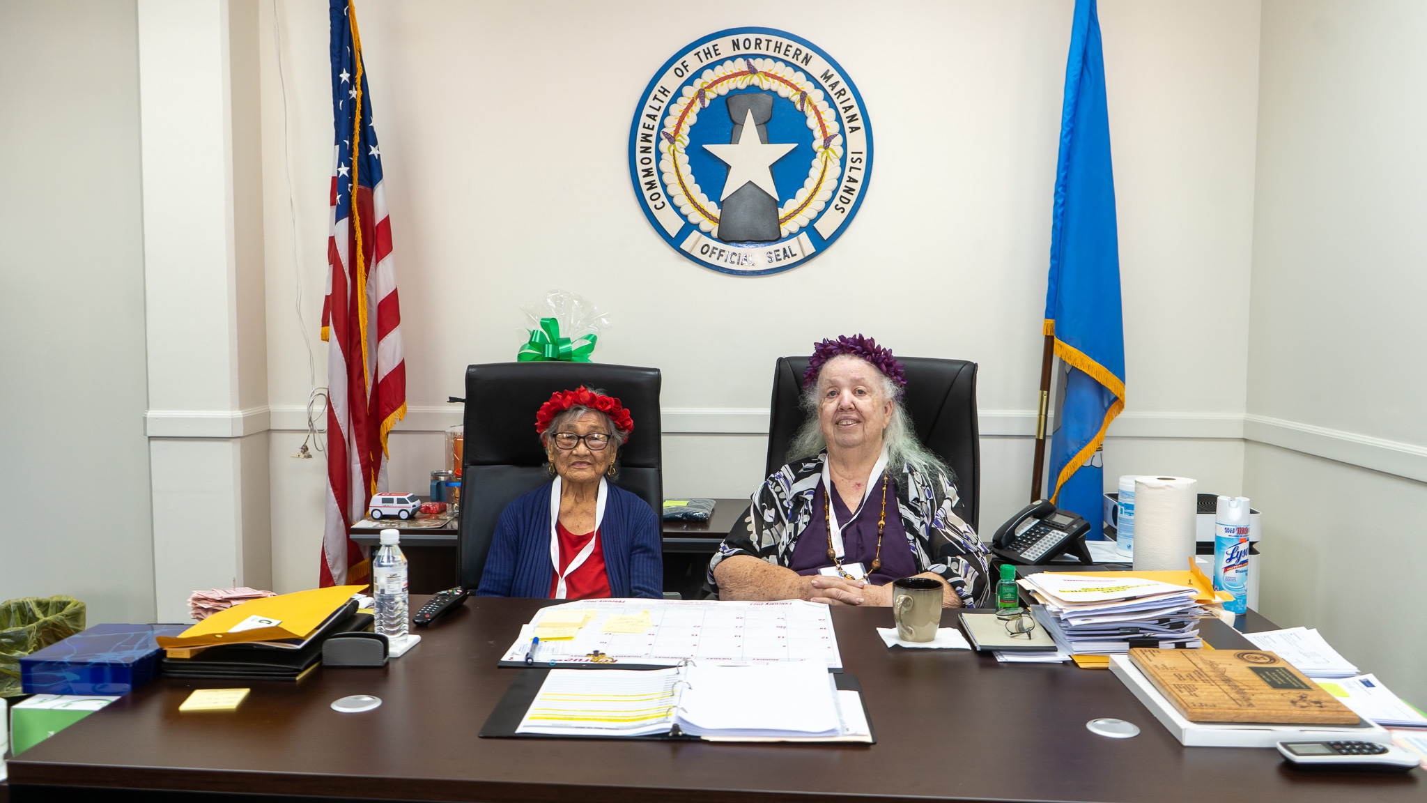 As part of Older Americans Month, the Office of the Governor  congratulated and welcomed Honorary Governor Ana Nakatsukasa, left, and Honorary Lt. Governor Genia Draper to the governor’s office on Friday, May 12.