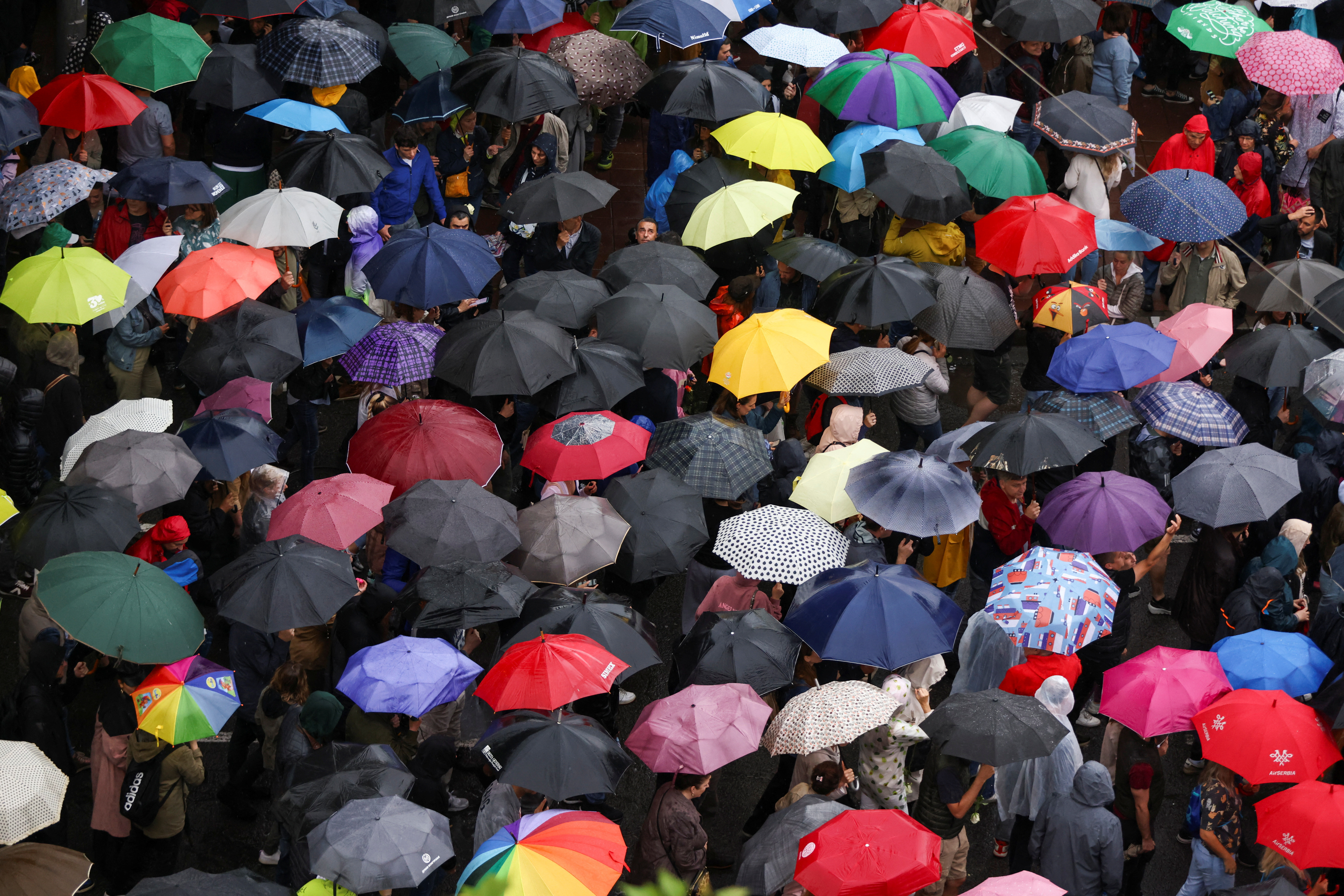 People attend a protest "Serbia against violence" in reaction to the two mass shootings in the same week, that have shaken the country, in Belgrade, Serbia, May 27, 2023. REUTERS/Marko Djurica