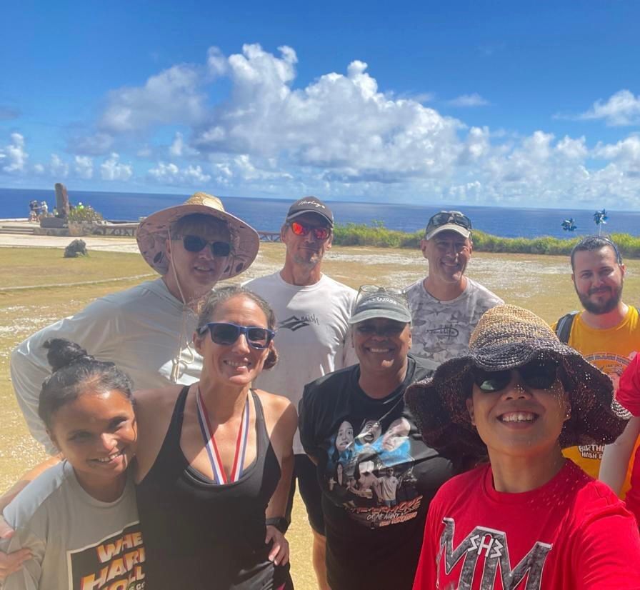 Adventurous friends gathered at Banzai Cliff to begin their trek of circumnavigating the beautiful island of Saipan.