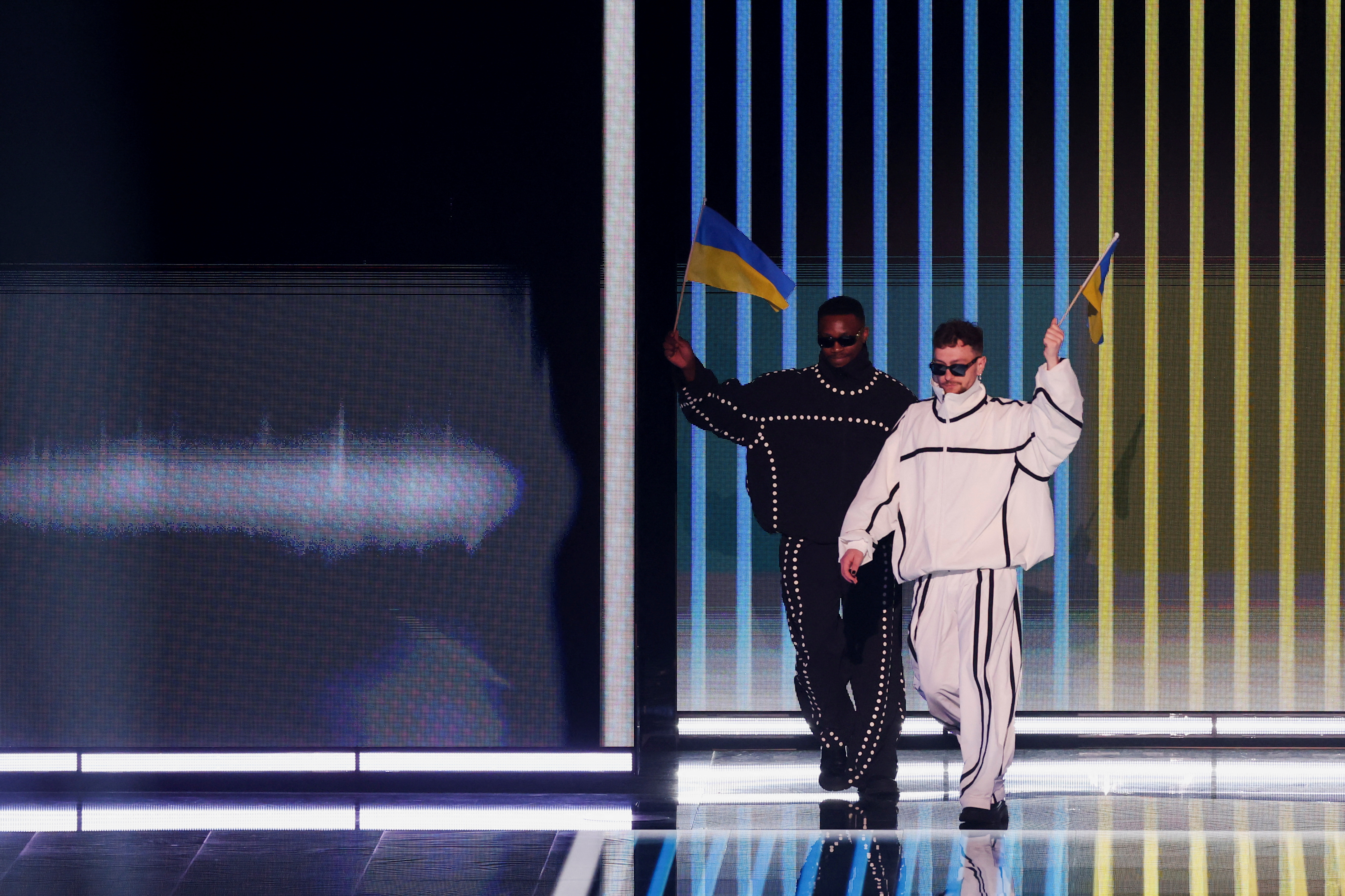 FILE PHOTO: Tvorchi from Ukraine take part in a dress rehearsal for the Eurovision Song Contest's grand final in Liverpool, Britain, May 12, 2023. REUTERS/Phil Noble