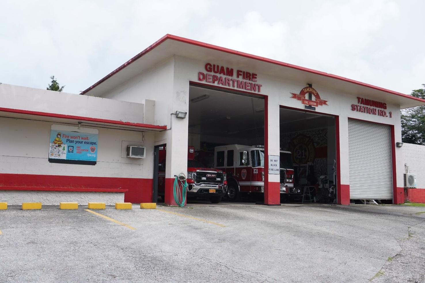The exterior of the Tamuning Fire Station is shown March 29. As Typhoon Mawar continued its passage Wednesday afternoon, the Guam Fire Department said it had units responding to "several emergencies." 