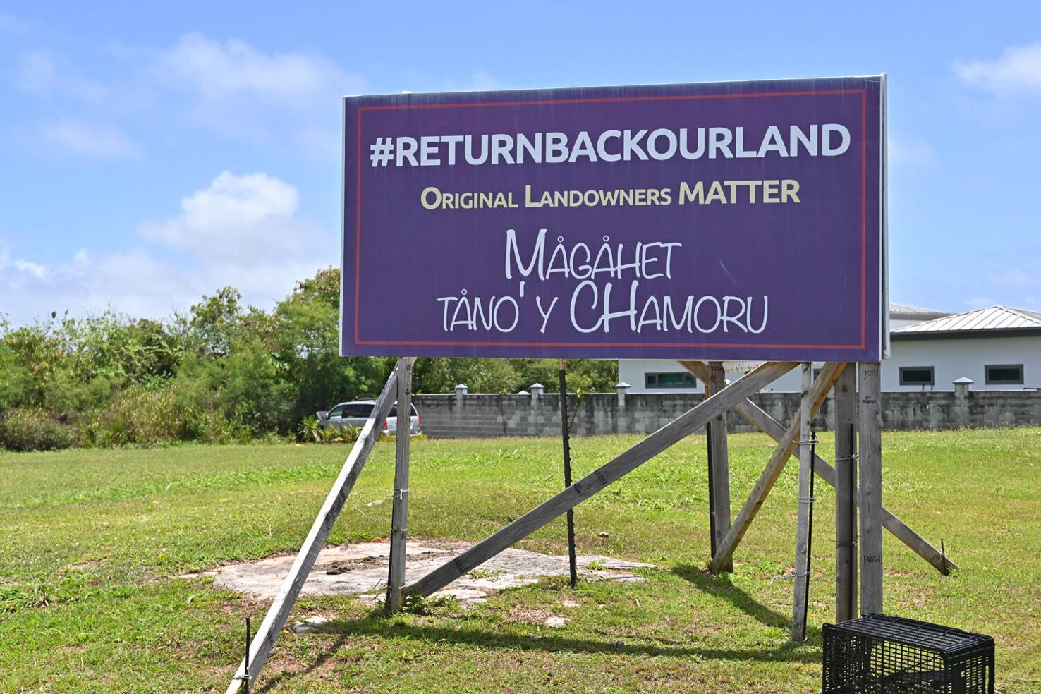 A sign next to the Eagles Field area is seen Thursday, April 27, 2023, in Mangilao. Gov. Lou Leon Guerrero issued a statement on Sunday, April 30, 2023, calling it a "lost opportunity" as the deadline to sign the Eagles Field lease with the federal government passed. 