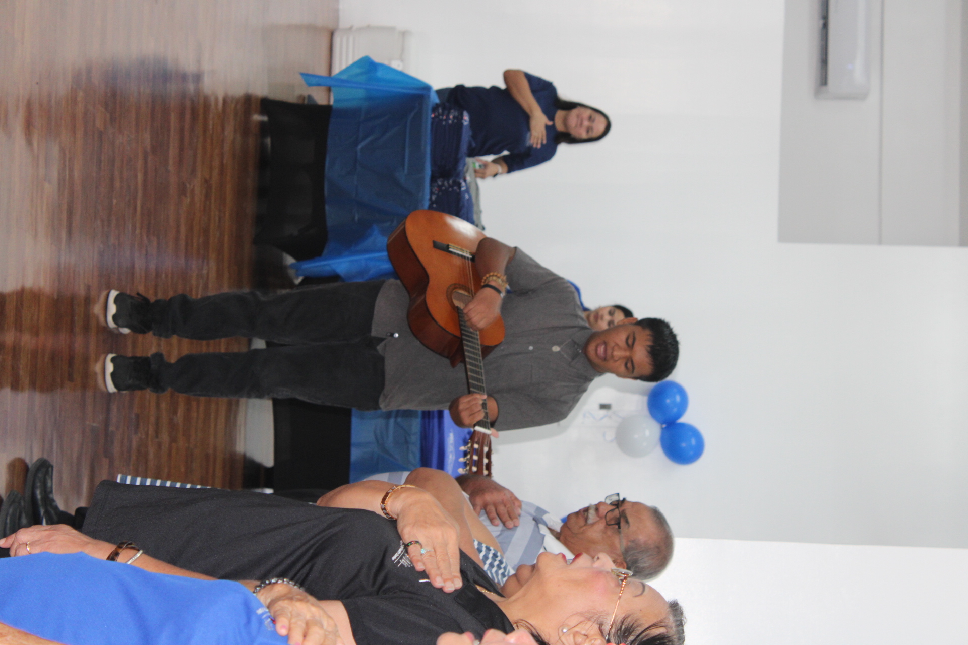 C/2LT Logan Mendiola sings the national anthem.