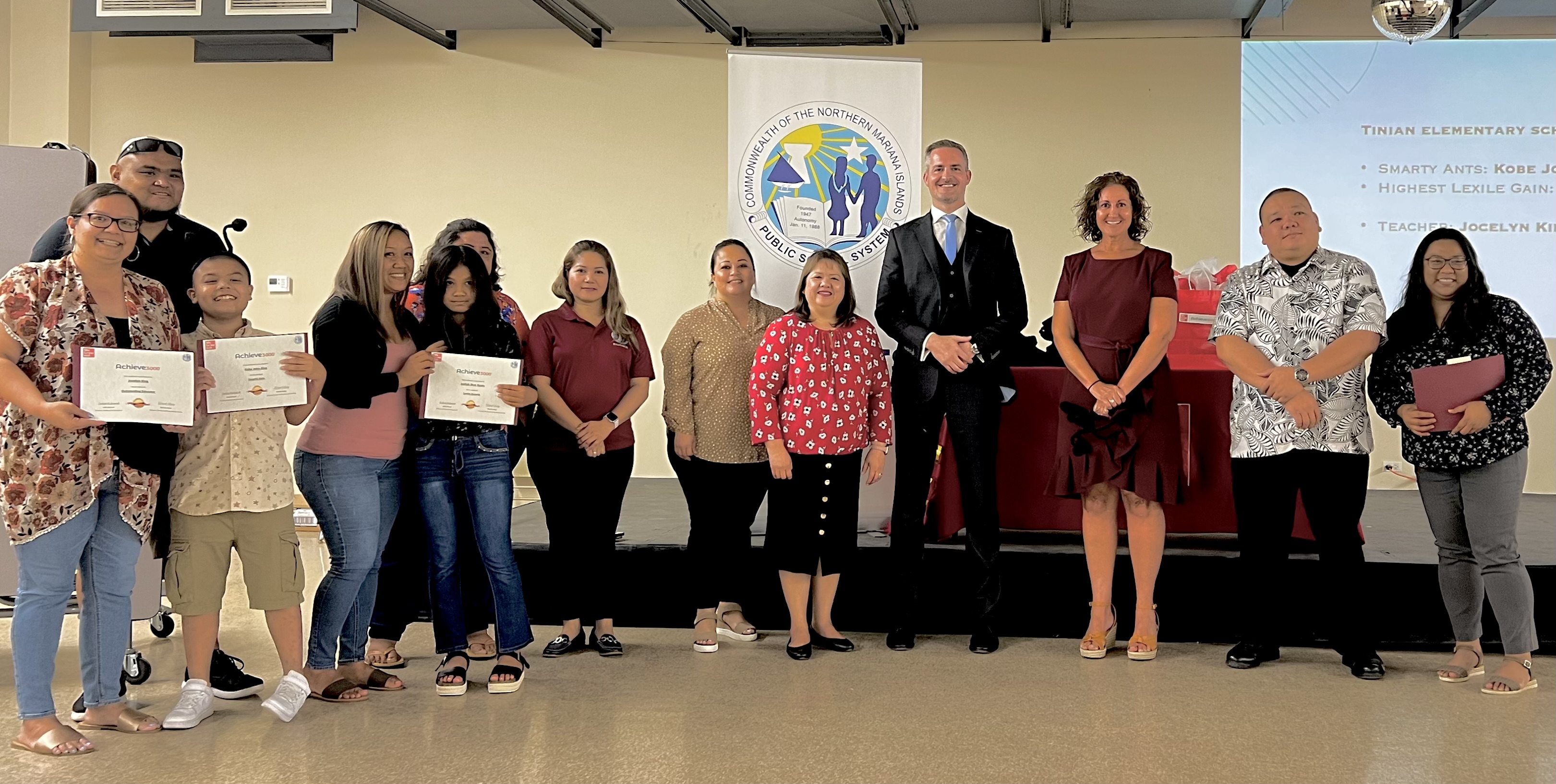 Tinian Elementary School awardees.