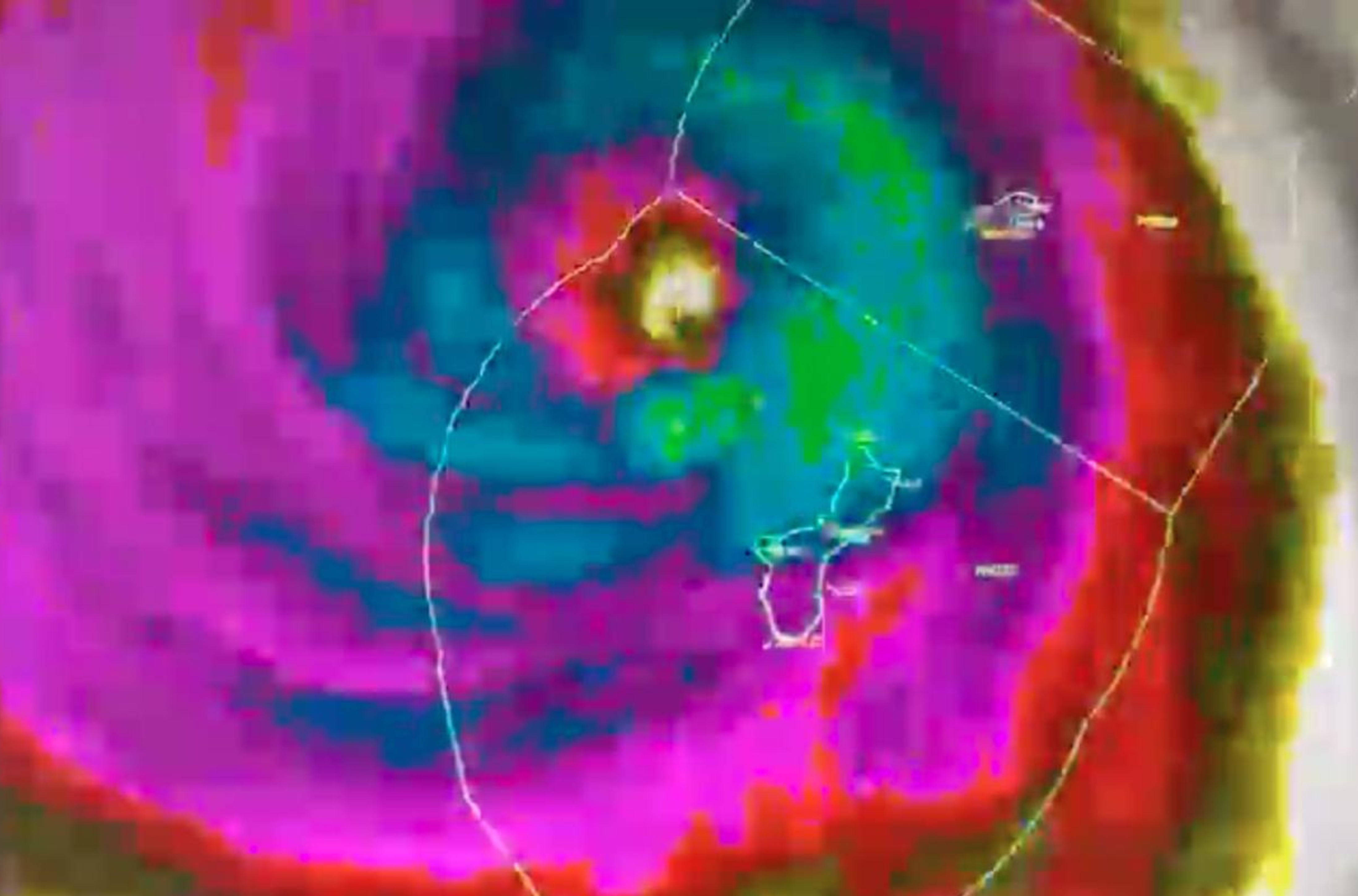 A visual representation of Supertyphoon Mawar as it exits the Marianas is shown in this National Weather Service graphic. 