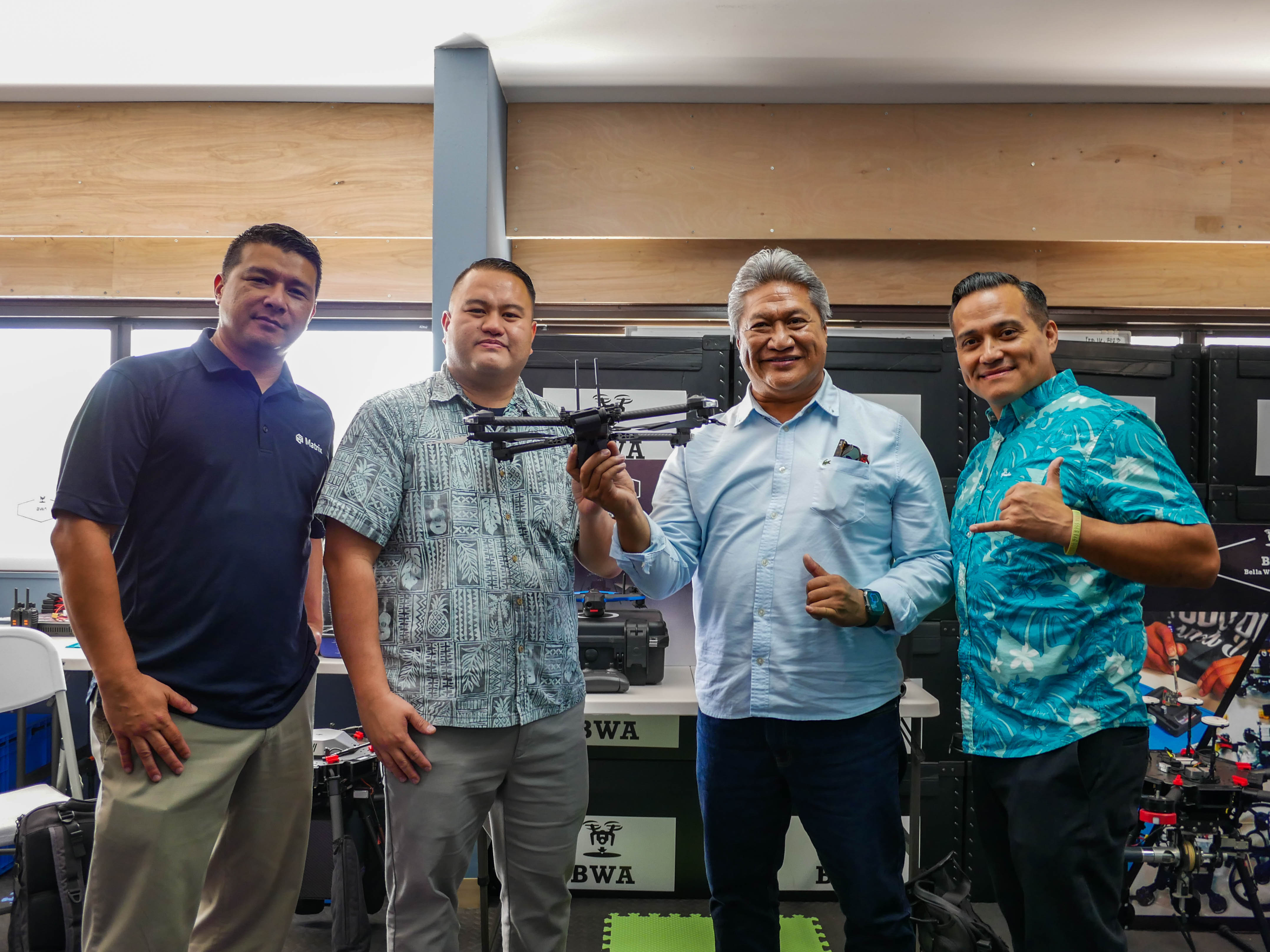 Rep. Manny Gregory T. Castro, 2nd left, believes in the potential of drone technology.