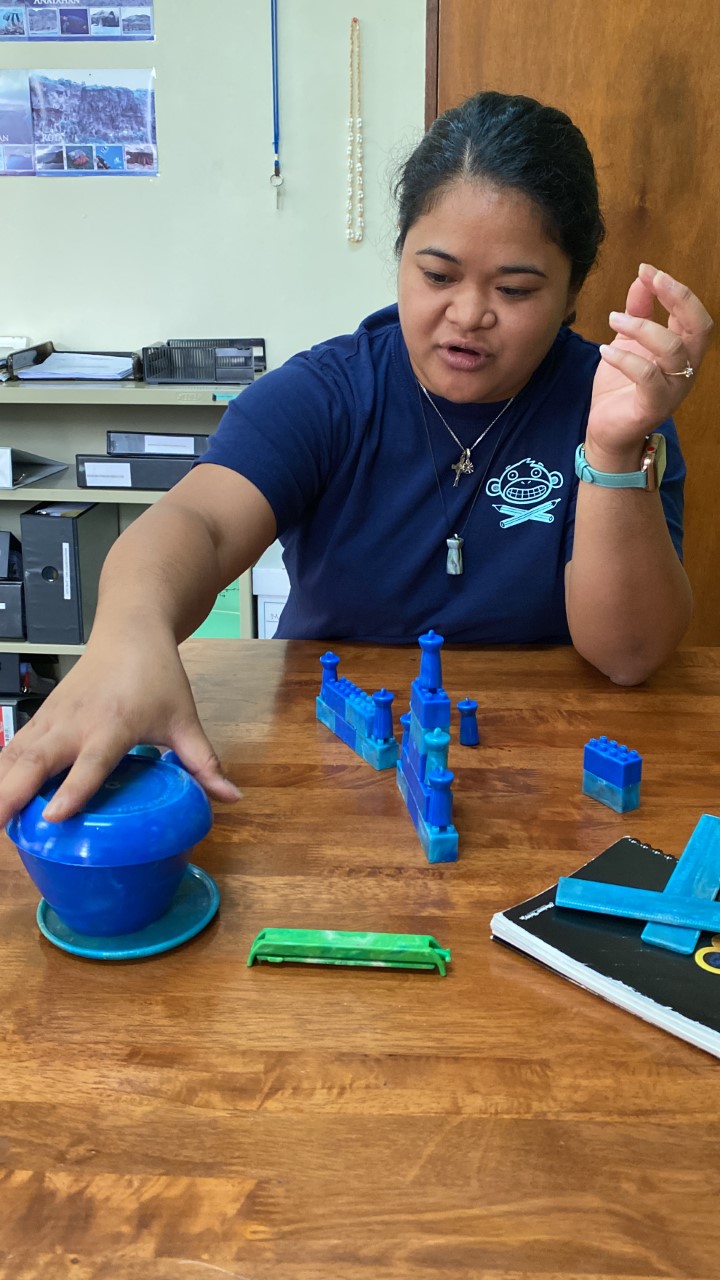 Jolly Ann Cruz talks about the products made by the 3-in-1 Upcycling Machine.