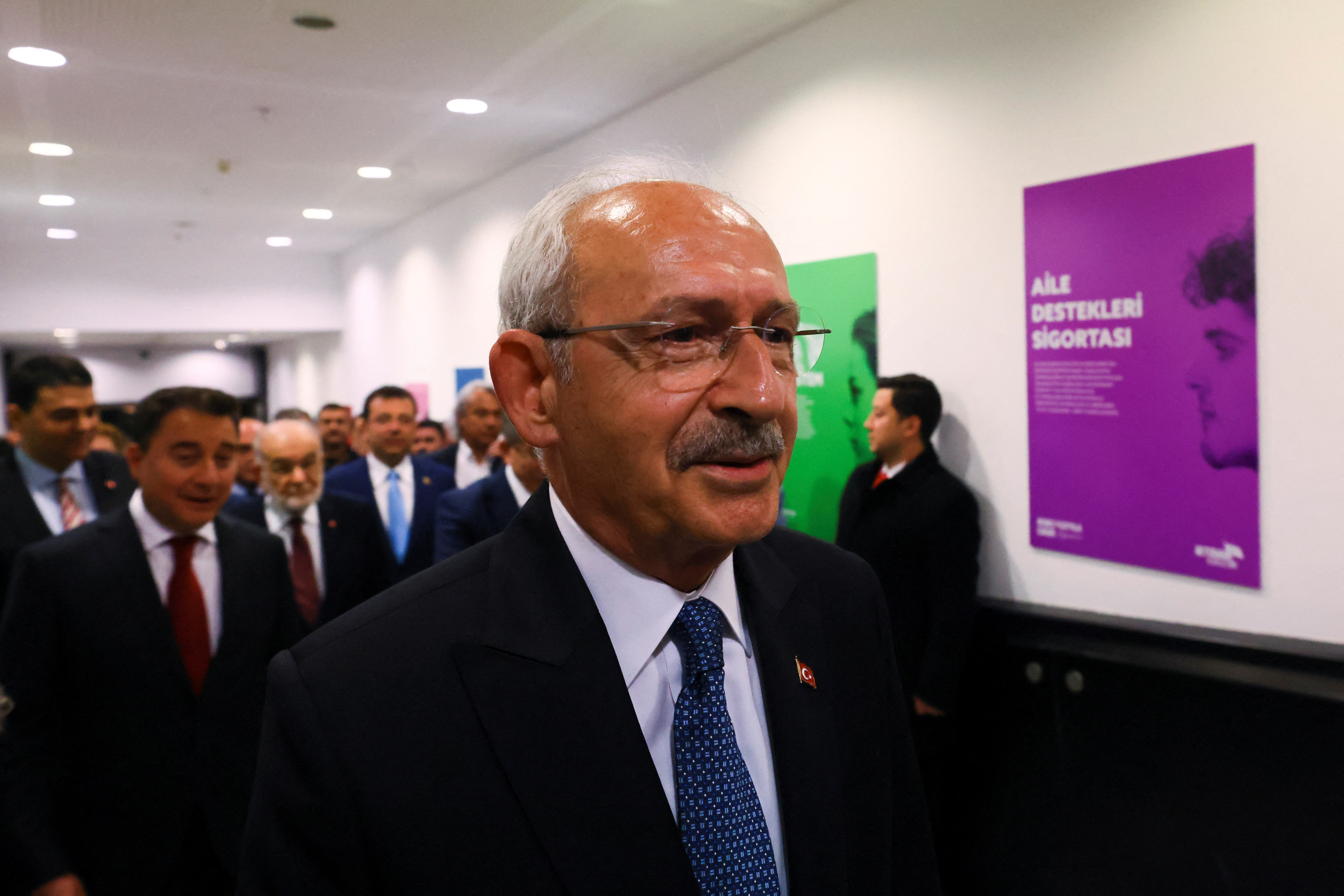 Kemal Kilicdaroglu, presidential candidate of Turkey's main opposition alliance, walks at the Republican People's Party (CHP) headquarters on election night in Ankara, Turkey May 15, 2023. REUTERS/Yves Herman