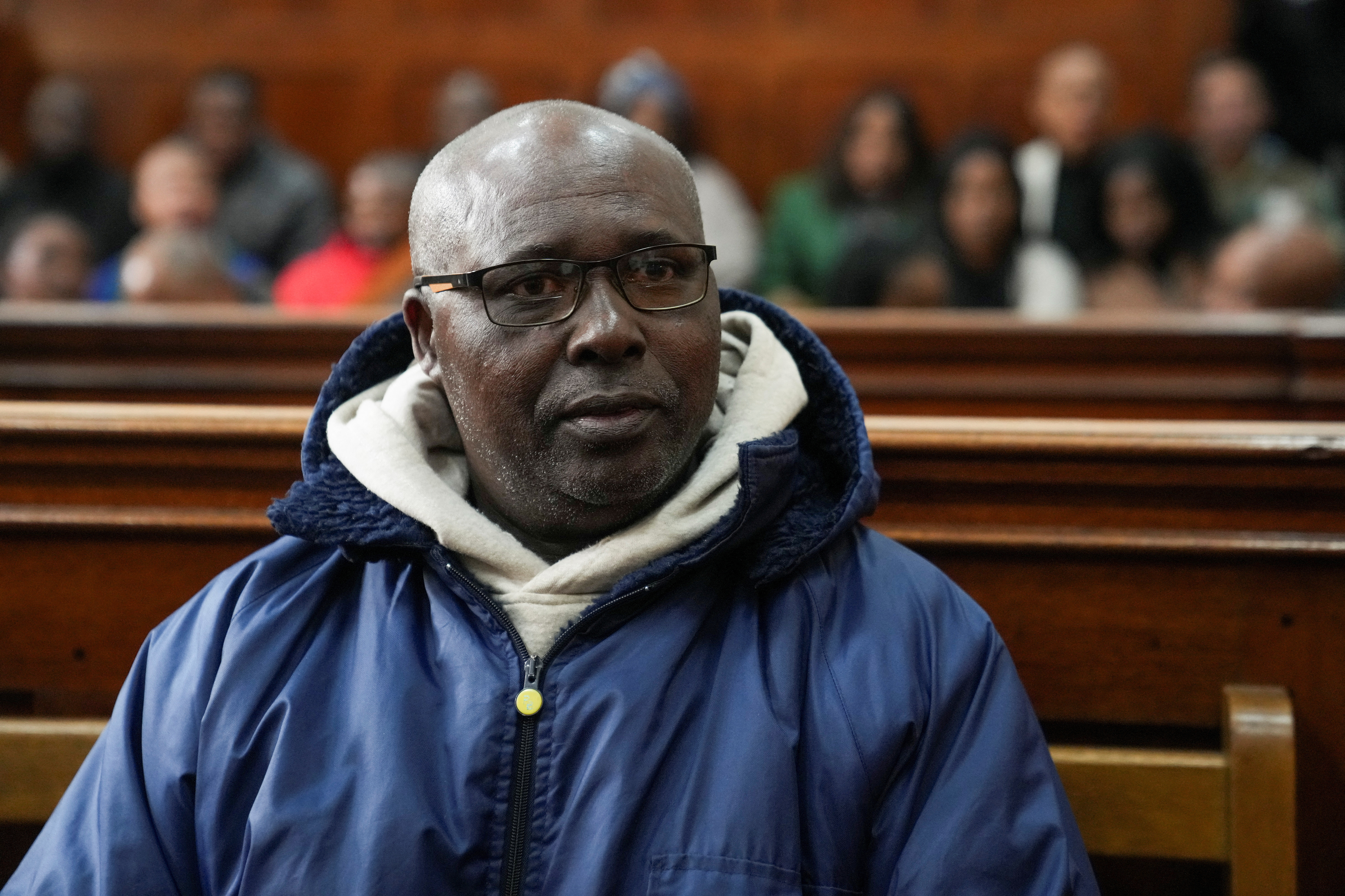 Rwandan genocide suspect Fulgence Kayishema appears in the Cape Town Magistrates court, in Cape Town, South Africa May 26, 2023. REUTERS/Nic Bothma