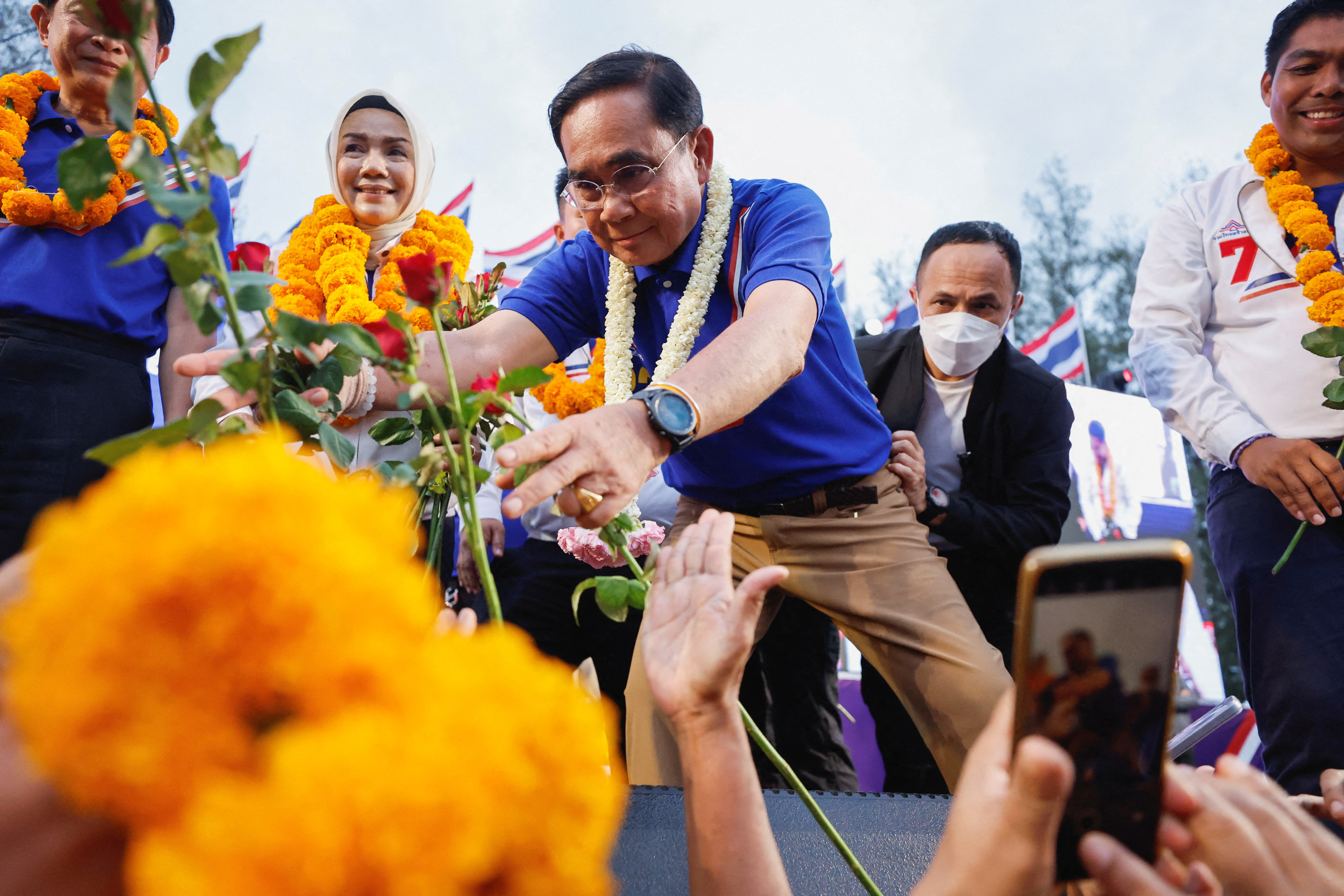 FILE PHOTO: Incumbent Thailand's Prime Minister Prayuth Chan-ocha campaigns for re-election in Phuket, Thailand May 7, 2023. REUTERS/Jorge Silva/File Photo