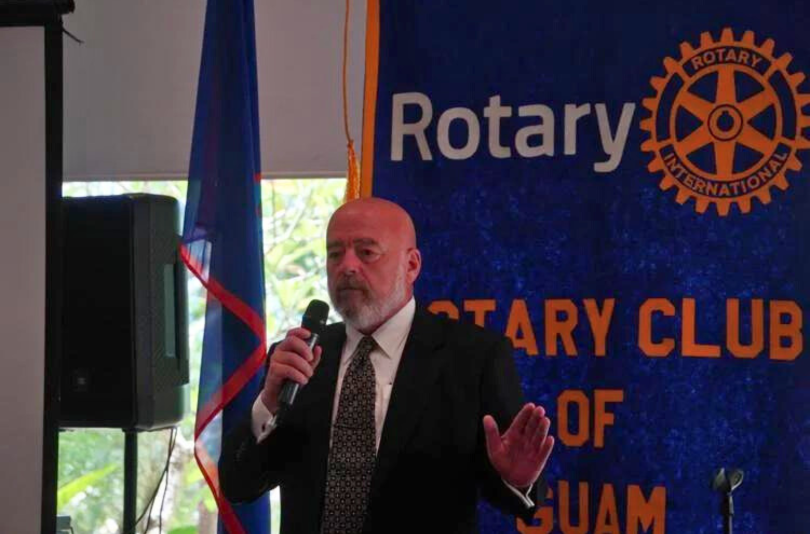 Sen. Tom Fisher speaks during a Rotary Club of Guam meeting Thursday, May 4, 2023, at the Hyatt Regency Guam in Tumon to discuss his experiences in the Guam Legislature and his recent proposals. 