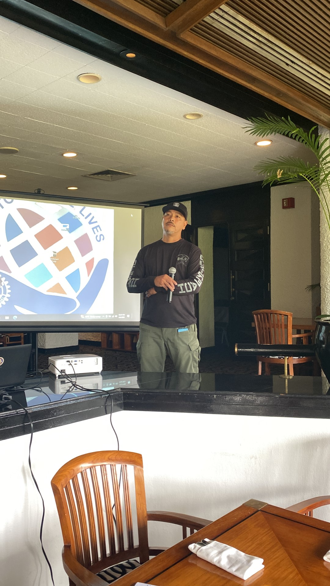 Corrections Sgt. Jeff Quitugua answers questions regarding the department’s outreach program