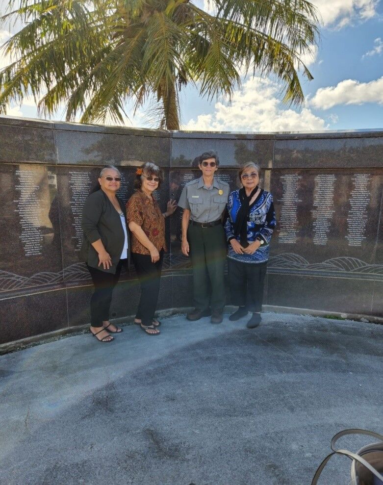From left, Carmen C. Pangelinan, Saipan and Northern Islands Municipal Council secretary; Marian DLG Tudela, council chairwoman; Barbara Alberti, park superintendent; and Antonia M. Tudela, council vice chairwoman.