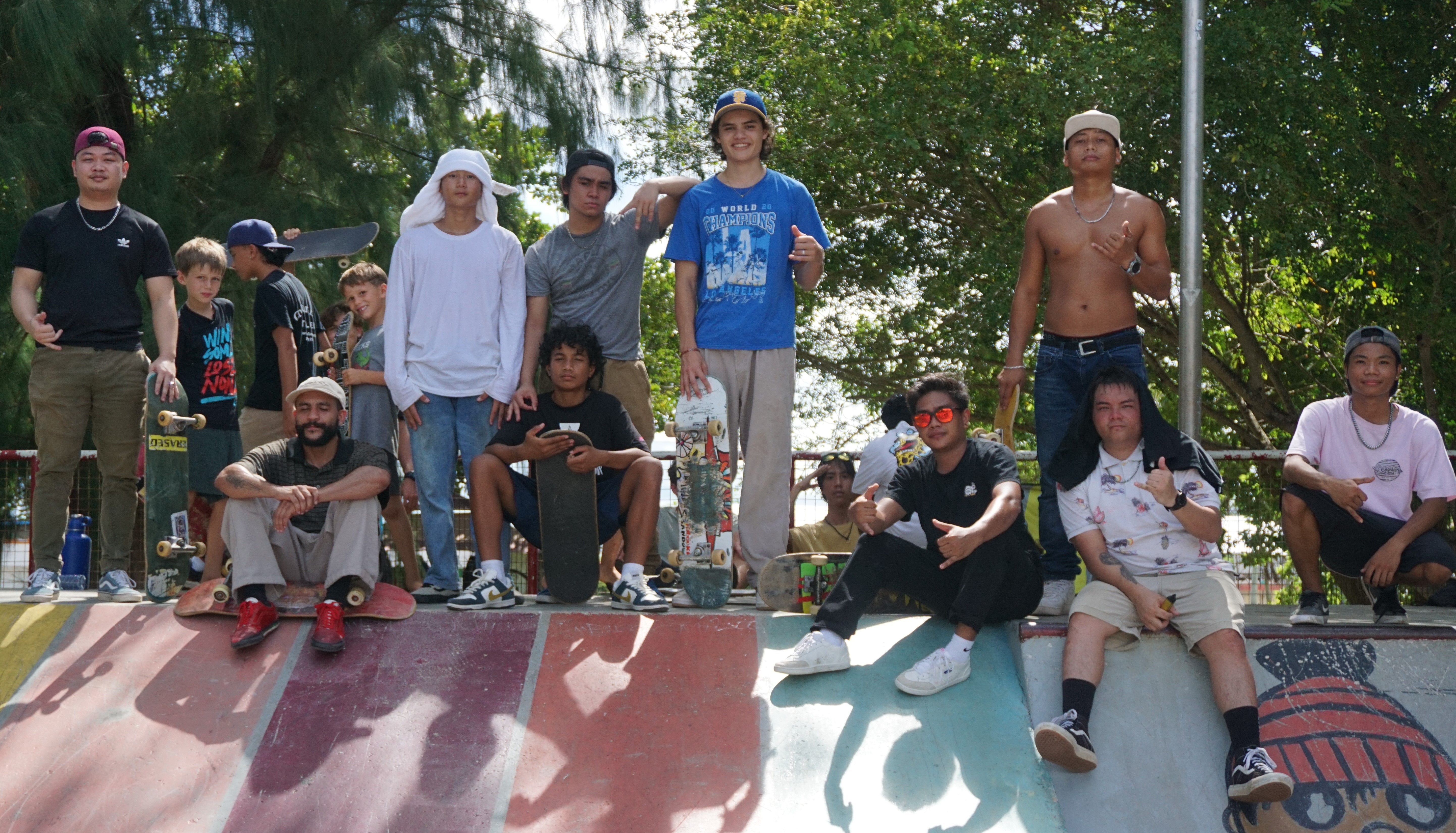 Participating skaters pose for a photo