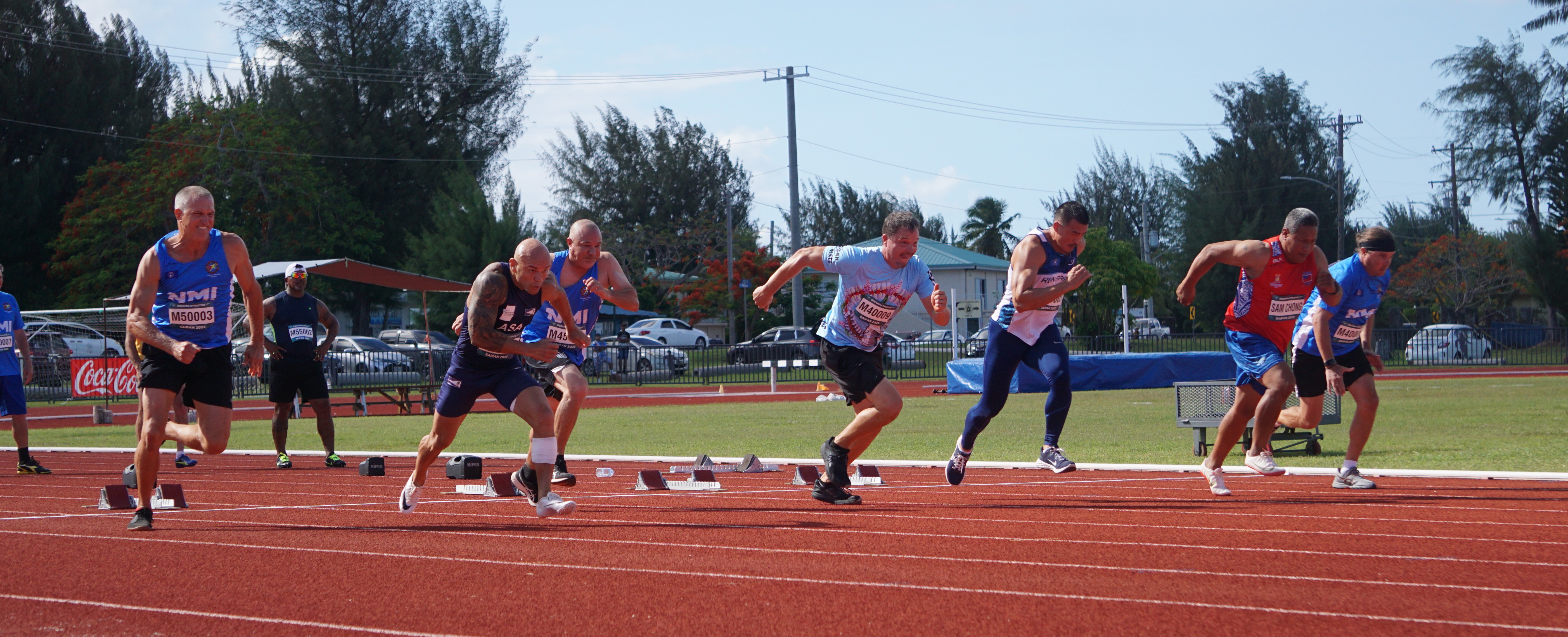 NMI athletes compete for the lead in the 60-meter event.