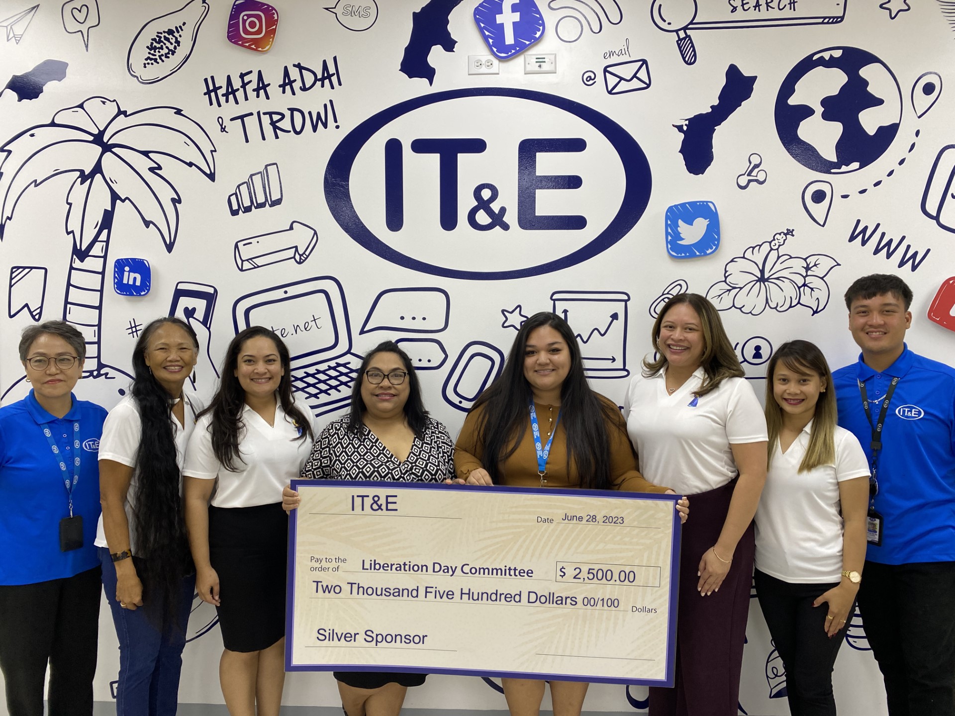 Liberation Day Committee Hospitality Chairwoman Frances Sablan, Board Member Natashia N. Tomokane, IT&E Senior Manager of Customer Service & Government Relations Janice A. Tenorio and staff,  LDC Chairwoman Nadine Deleon Guerrero and Board Vice Chairwoman Diane Matsutaro.