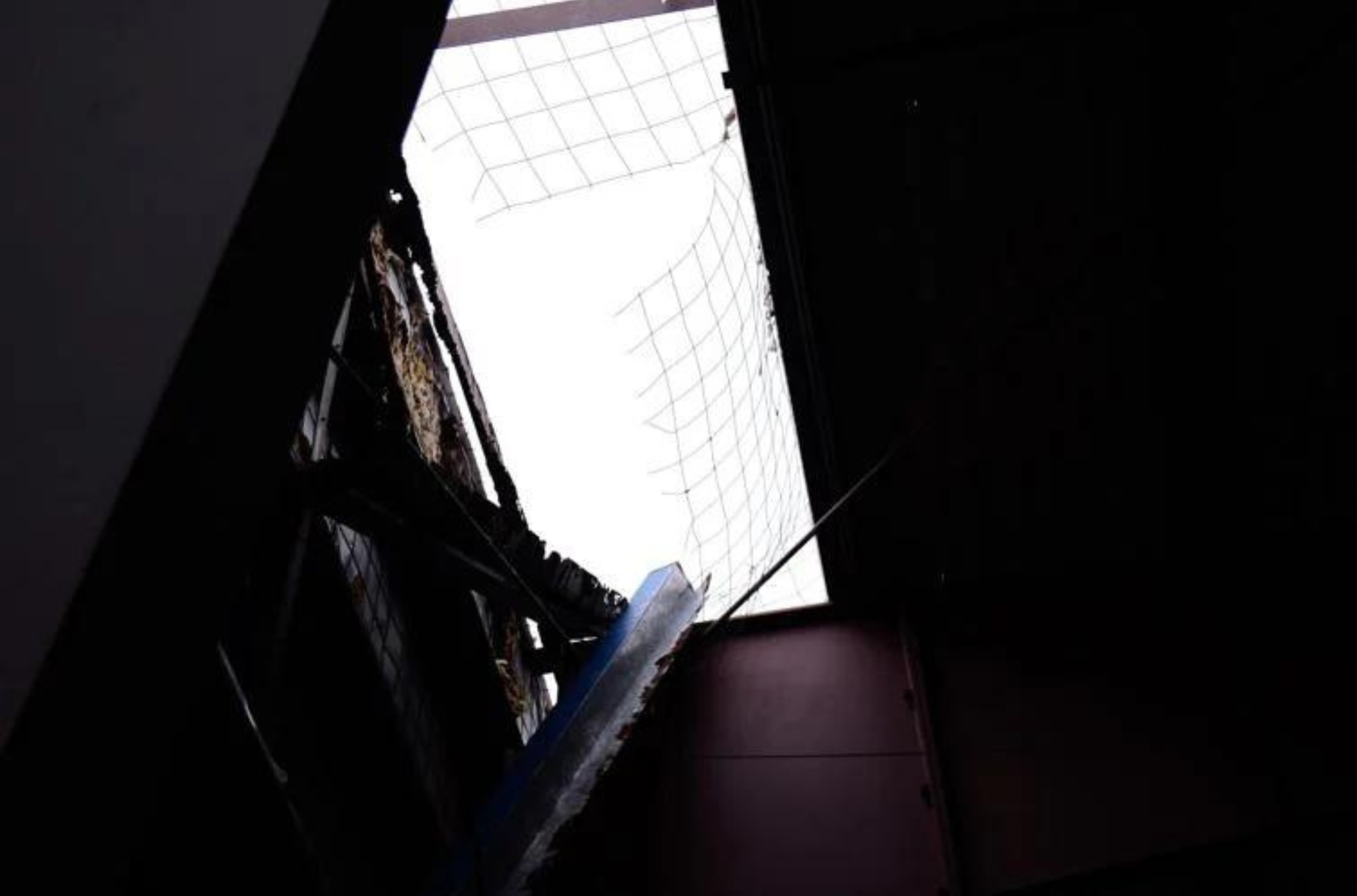Typhoon Mawar damaged areas of the ceiling and roof of the Yigo gym, as seen on June 1, 2023.