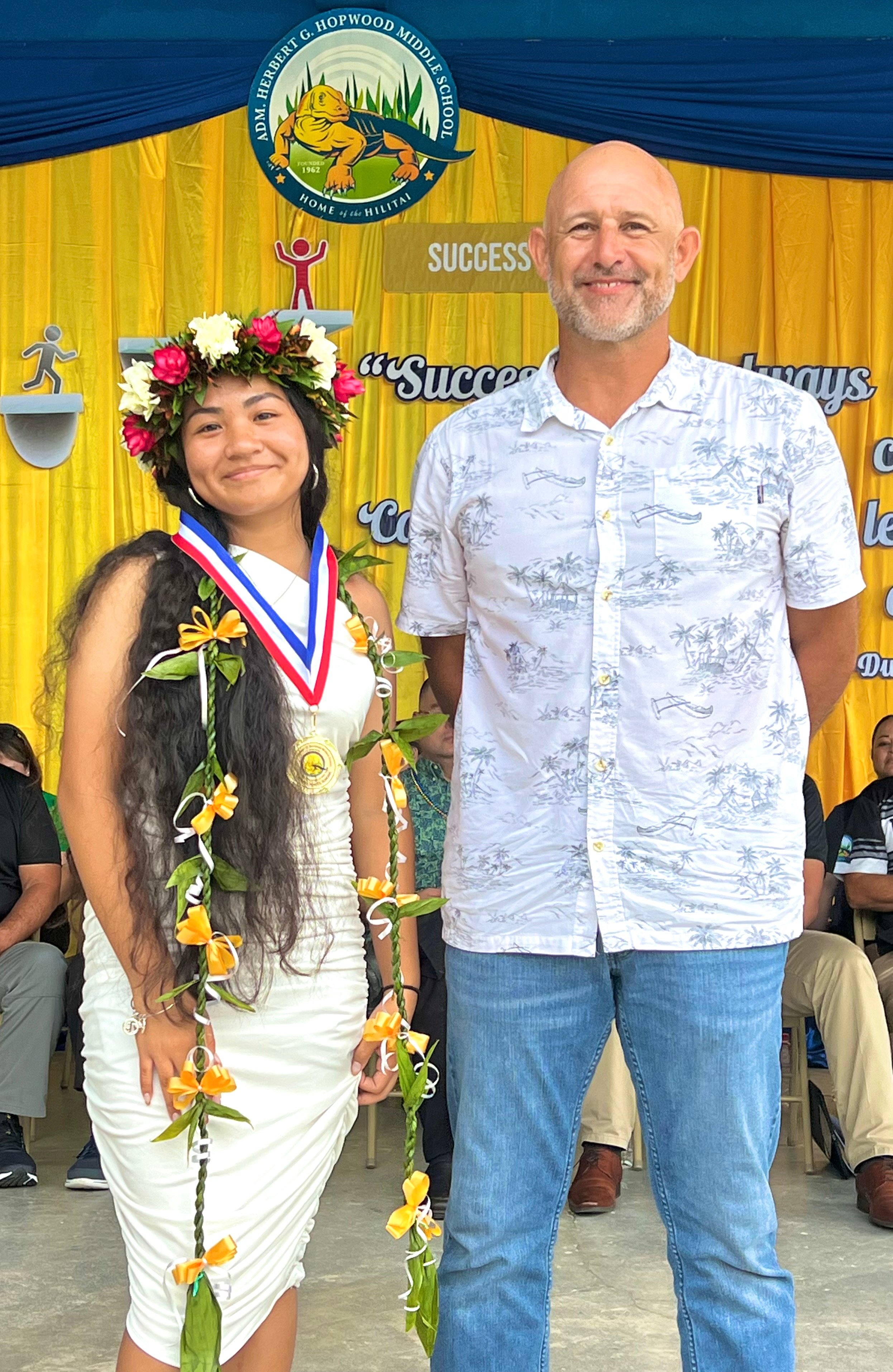 PSS Athletics Director Nick Gross presented the Female Athlete of the Year Award to Chlelsea Mae Duremdes Sonoda.