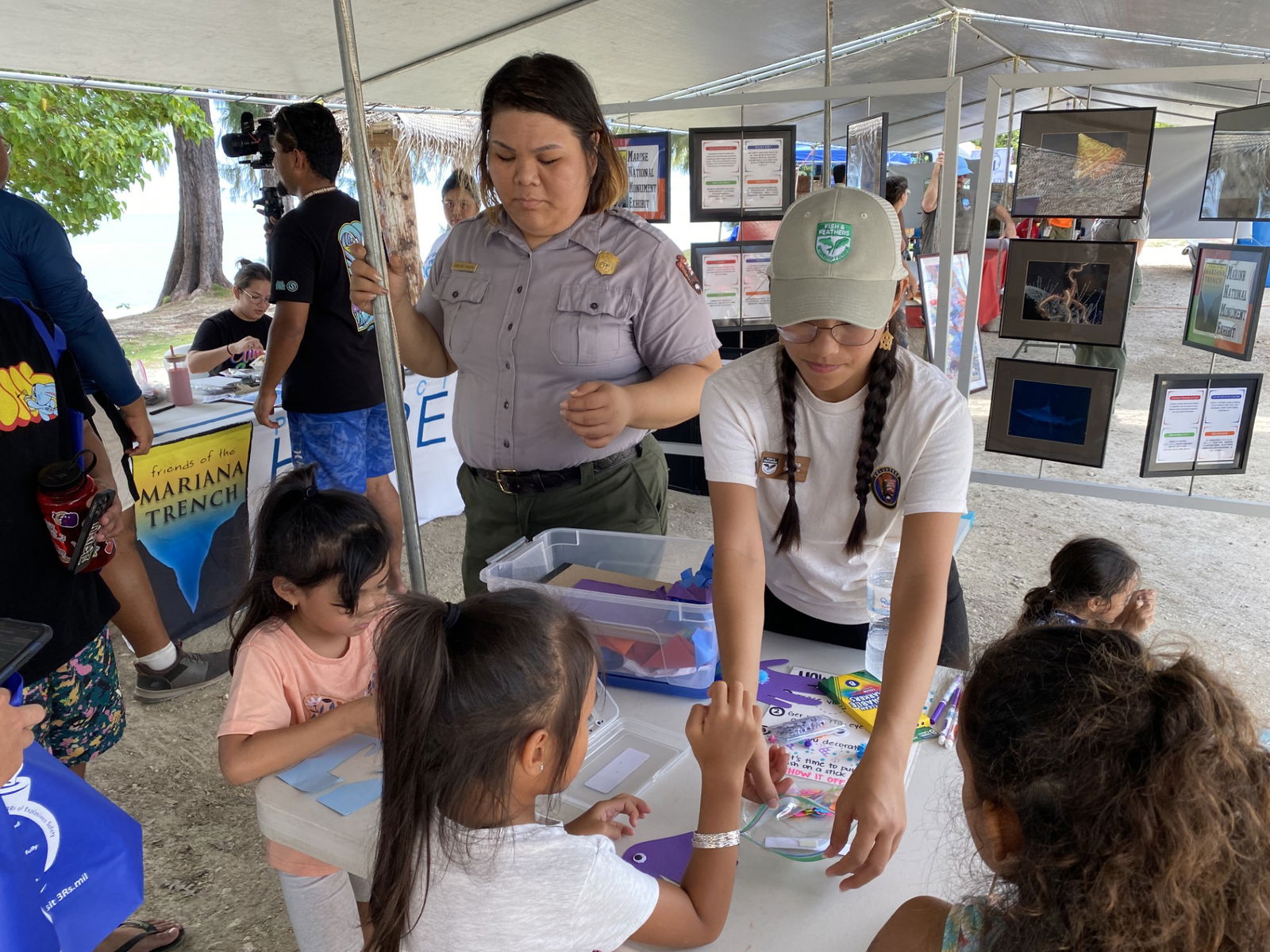 Children learn about the marine environment at Saipan Ocean Fair.