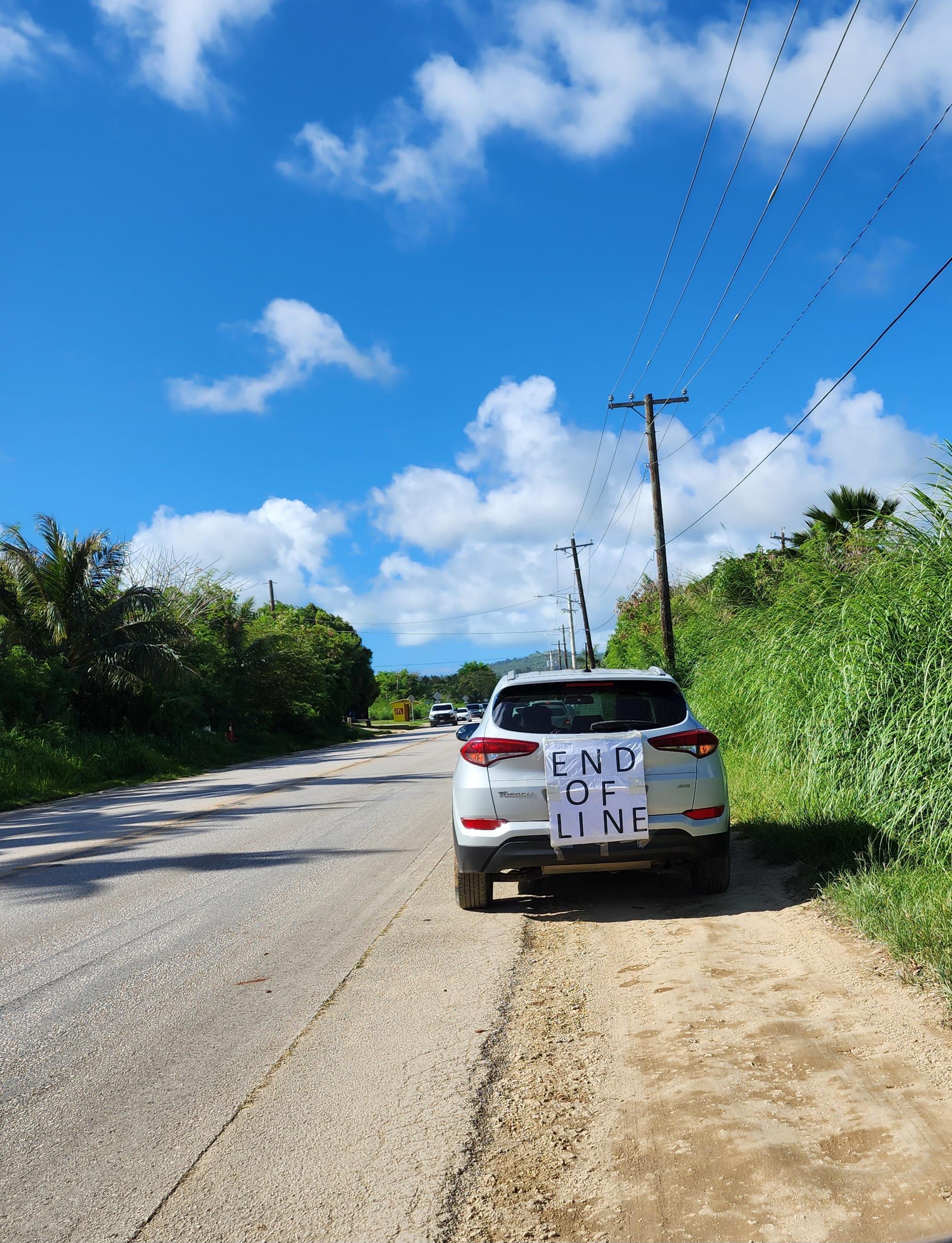 A NAP vehicle with the “End of Line” sign is seen on Wednesday at around 3:30 p.m. 