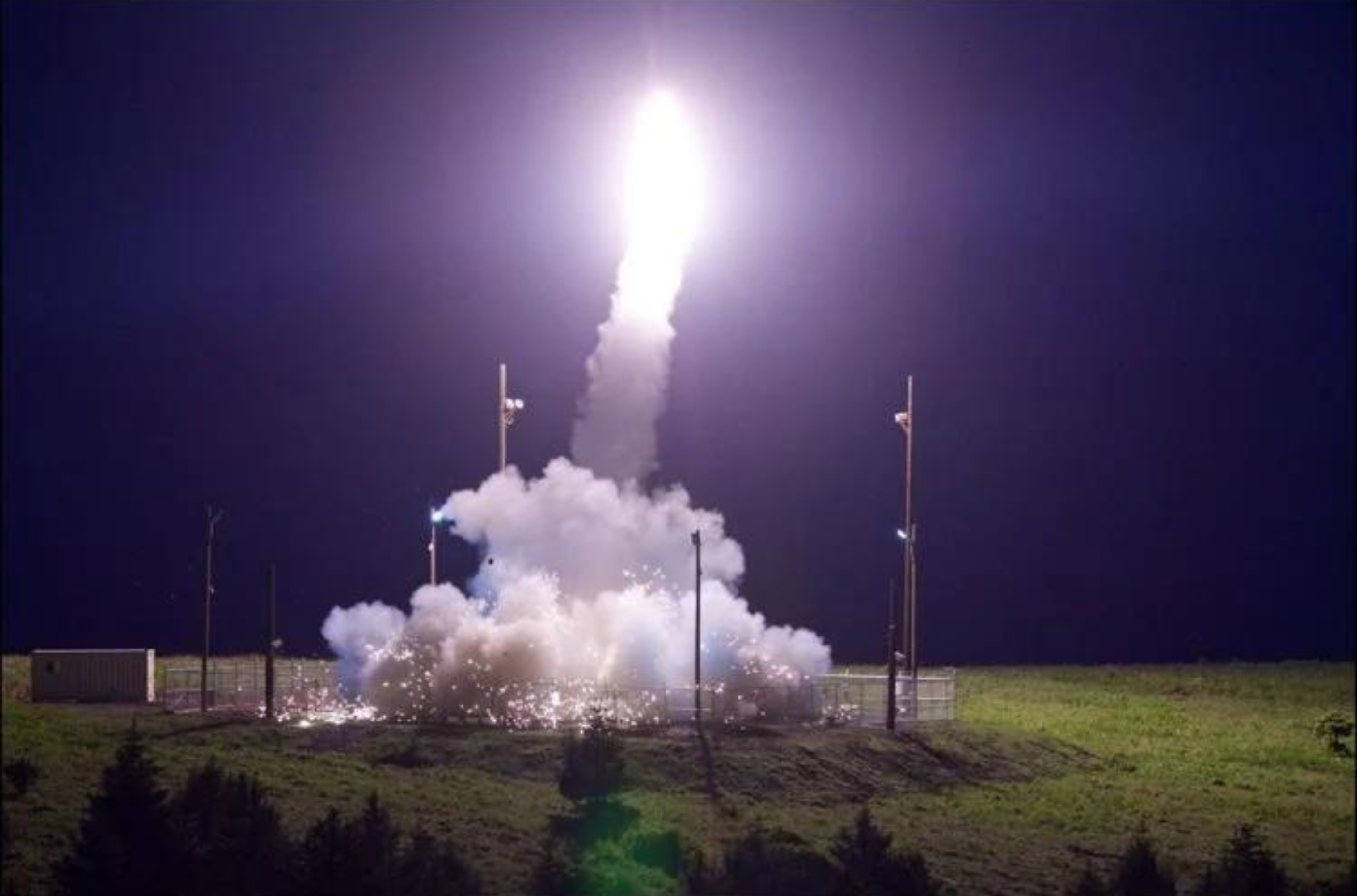 A Terminal High Altitude Area Defense, or THAAD, ballistic missile interceptor is launched from the Pacific Spaceport Complex Alaska in Kodiak, Alaska, during a test on July 11, 2017. 