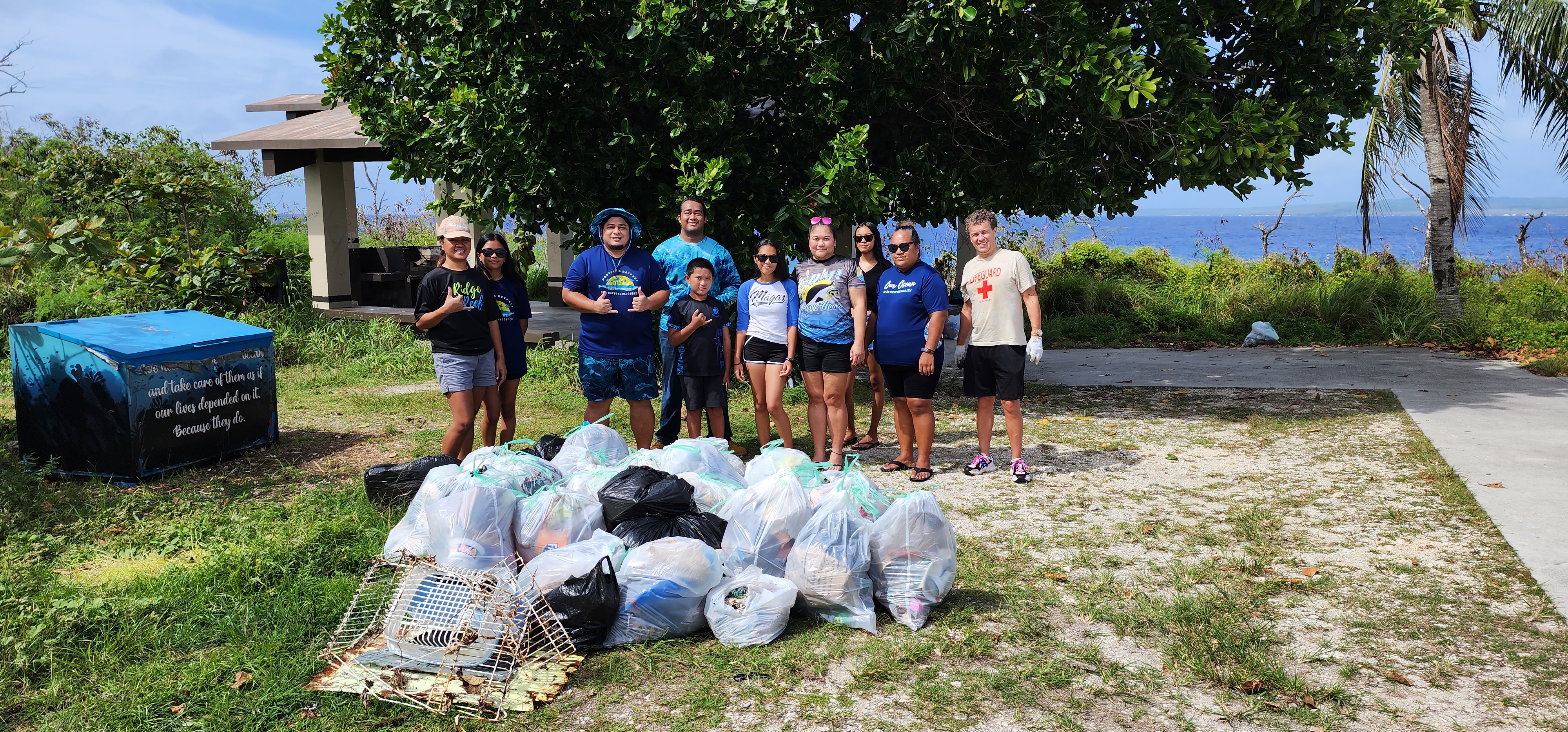 Volunteers at Coral Ocean Point filled 15 bags with trash.