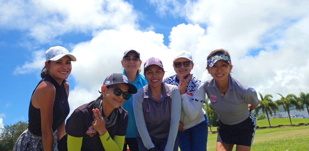 CNMI Women's Golf Association members pose for a photo during their monthly tournament Saturday at Laolao Bay Golf & Resort.