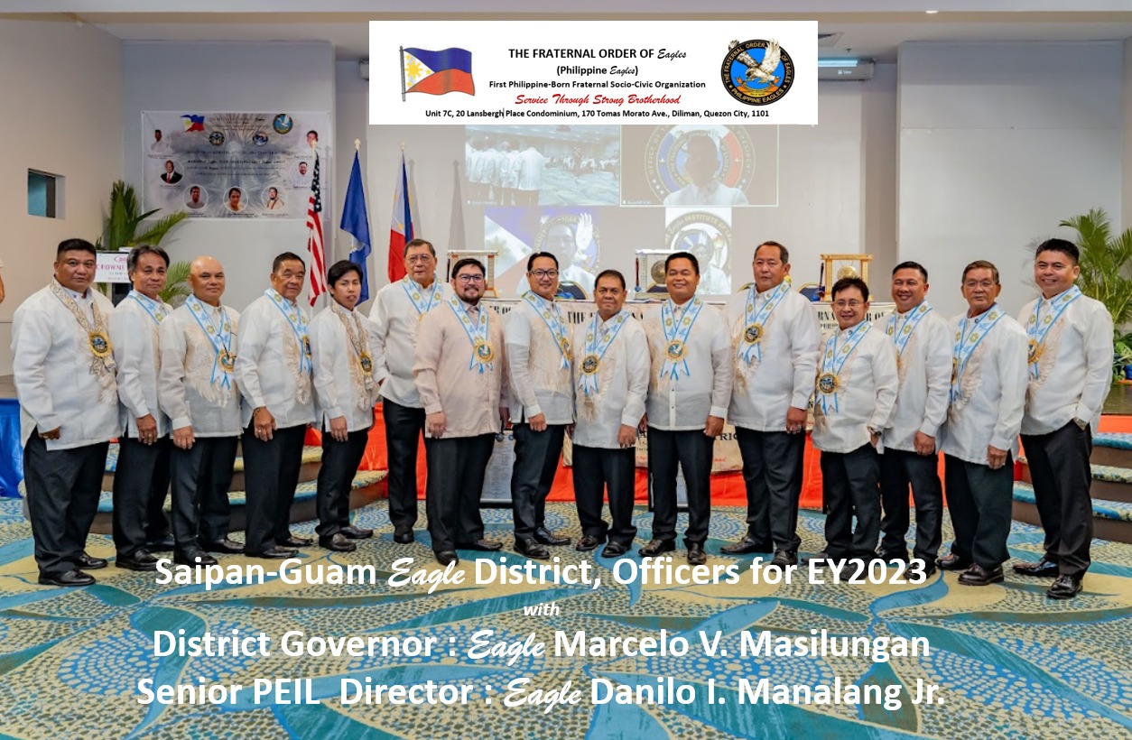 The Saipan-Guam Eagle District officers for Eagle Year 2023 pose for a photo.