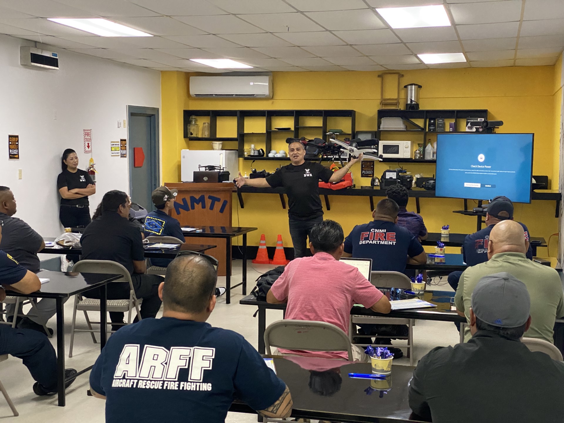 Bella Wings Aviation founder Charlie Hermosa talks about drone applications for public safety at a workshop on June 20.