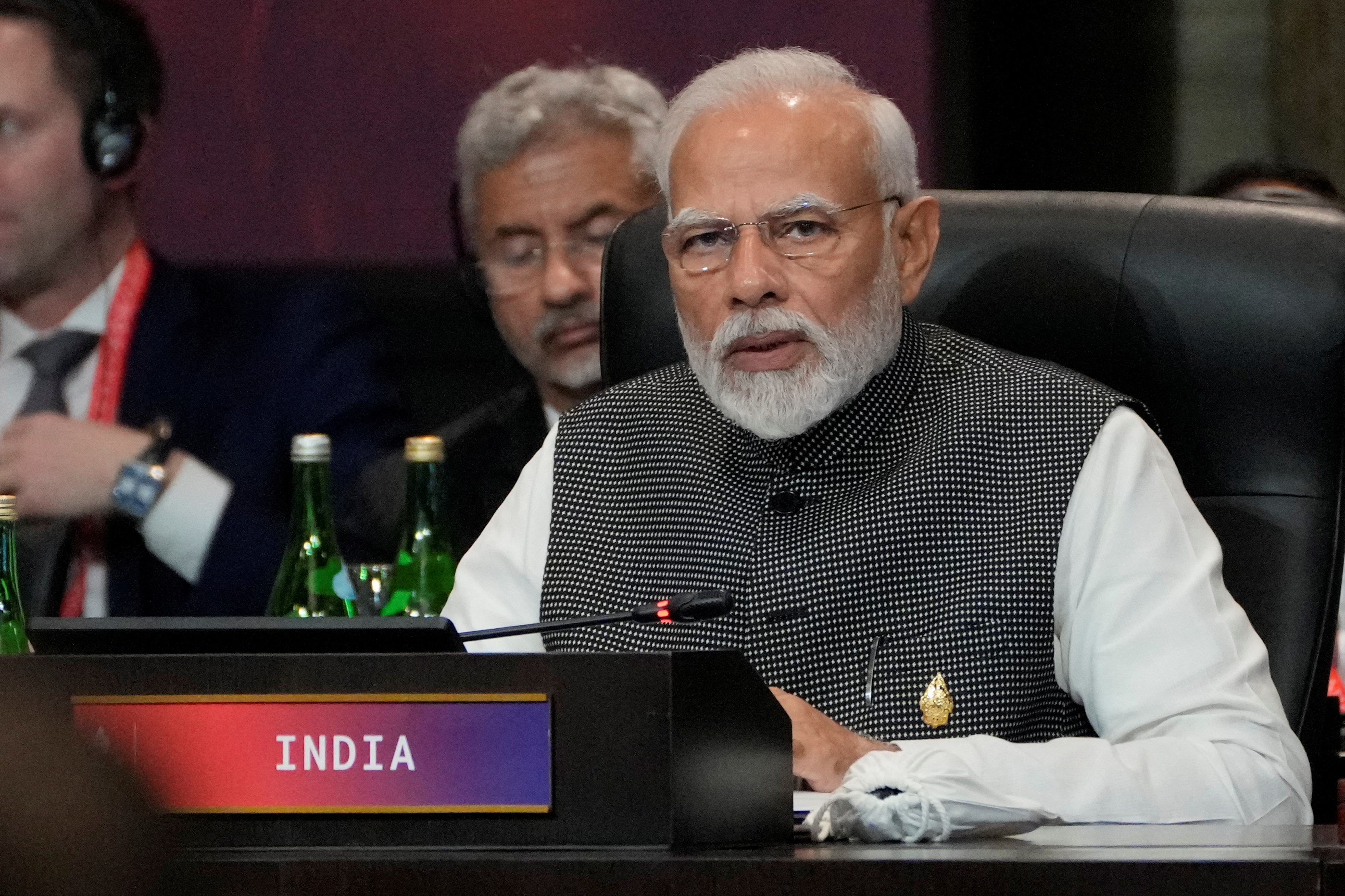 Indian Prime Minister Narendra Modi speaks during the G20 leaders summit in Nusa Dua, Bali, Indonesia, Tuesday, Nov. 15, 2022. Dita Alangkara/Pool via REUTERS/File Photo