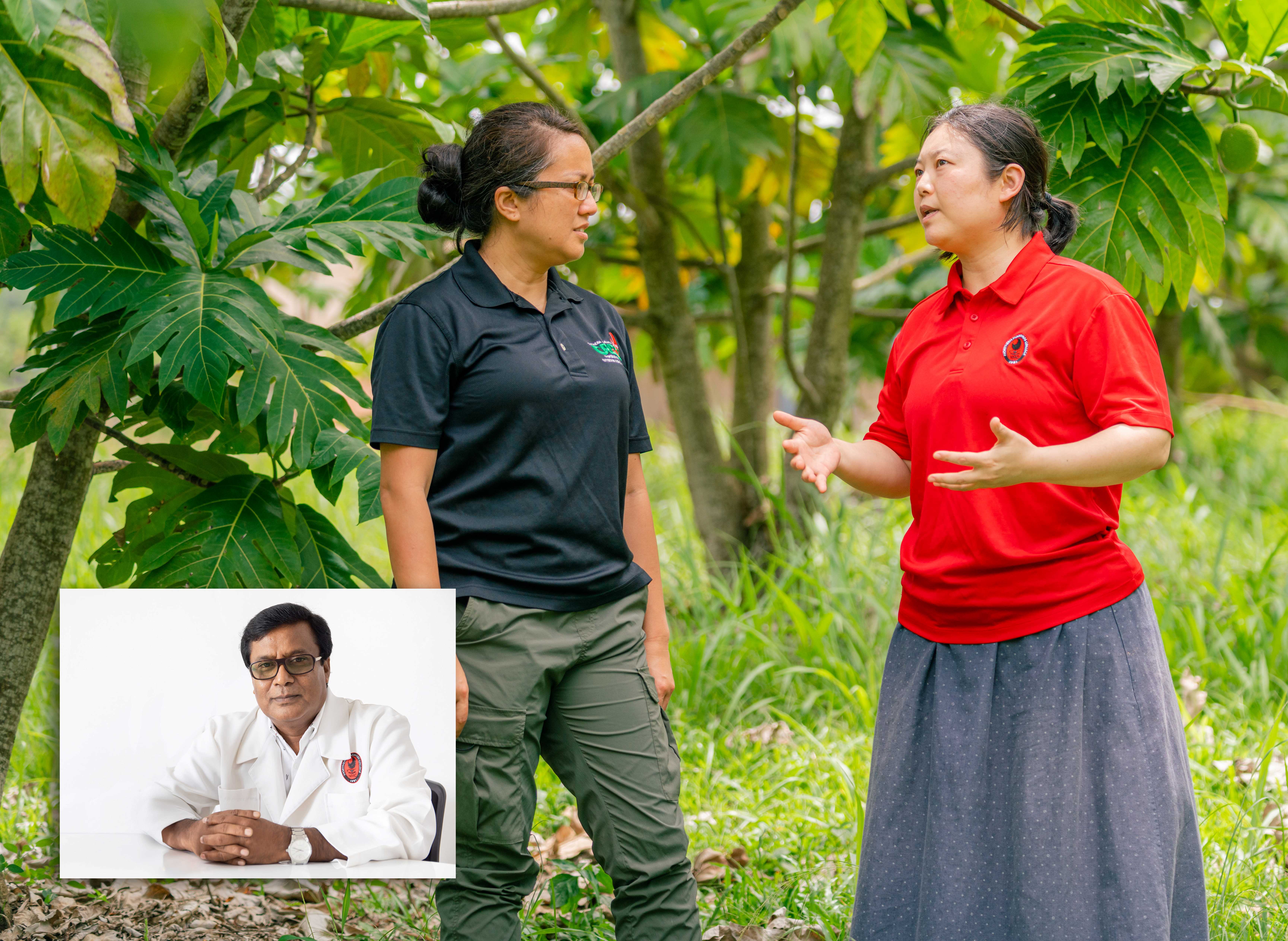 Northern Marianas College Cooperative Research Extension and Education Services Interim Dean Patricia Coleman and NMC Business Professor Dr. Yunzi Zhang, together with NMC CREES Professor and State Program and Food Science Leader Dr. Zaidul Sarker, inset, led the effort to secure a competitive USDA grant in the amount of $10 million, which will be used to cultivate next generation agri-tourism workforce.