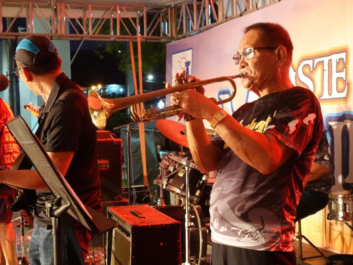 Dante Trinidad, right, and the Unshakable band perform at the 24th Annual Taste of the Marianas International Food Festival & Beer Garden on June 17, 2023, at Garapan Fishing Base, Saipan.  The festival is an annual signature event of the Marianas Visitors Authority and features food, drinks, live entertainment, and arts and crafts.