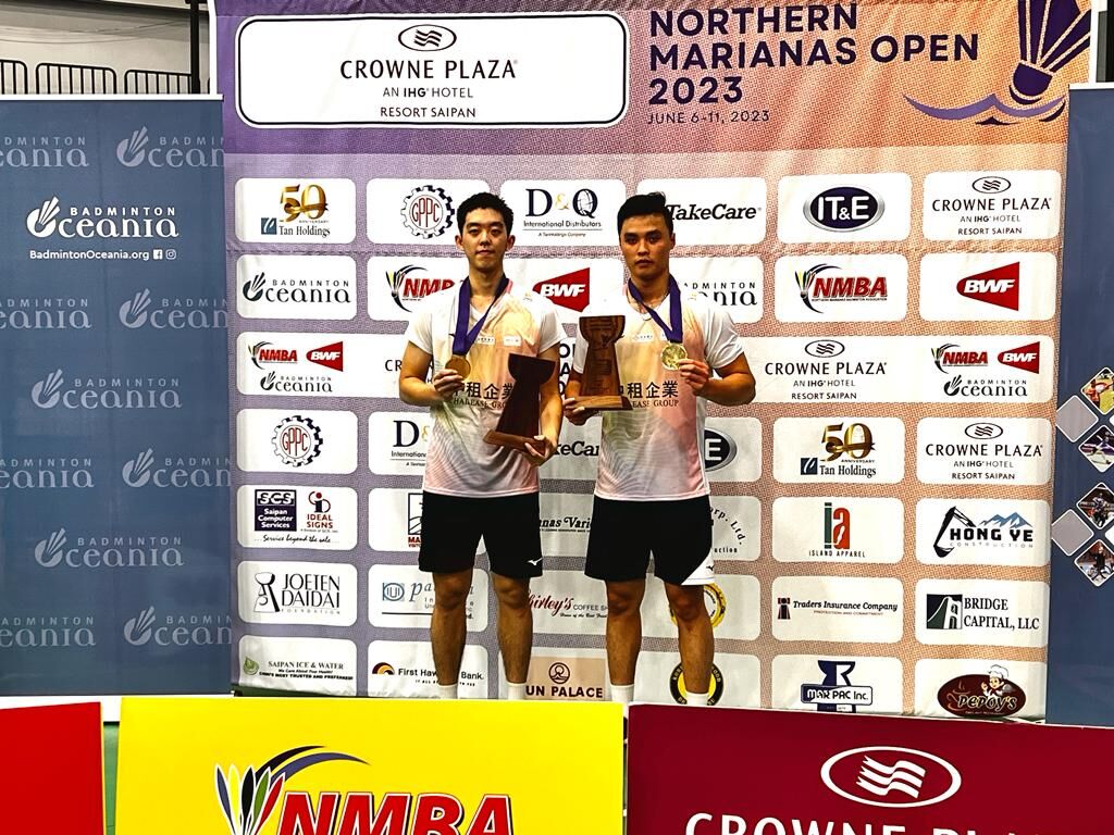 Chinese-Taipei's Wei Chun Wei and Wu Guan Xun won the men's doubles event of the Northern Marianas Open 2023 Sunday at the Ada gym.