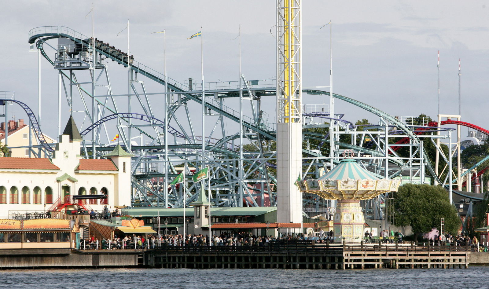 People visit Grona Lund amusement park in Stockholm, Sweden, September 5, 2009. A fatal accident took place on the park's roller coaster Jetline on June 25, 2023, according to local media. Fredrik Persson/TT News Agency/via REUTERS