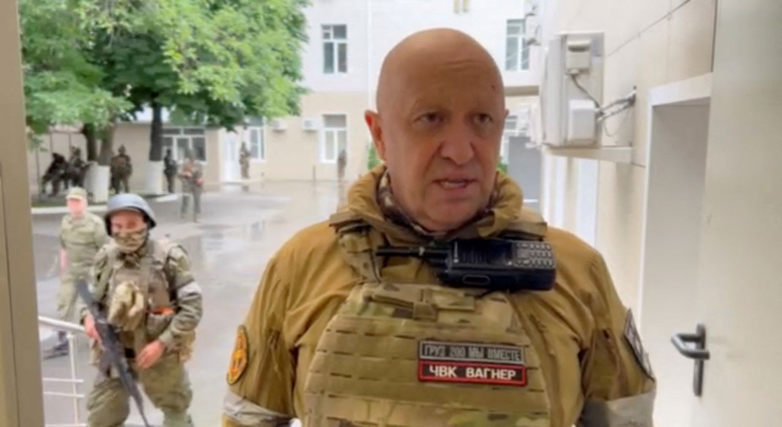 Founder of Wagner private mercenary group Yevgeny Prigozhin speaks inside the headquarters of the Russian southern army military command center, which is taken under control of Wagner PMC, according to him, in the city of Rostov-on-Don, Russia in this still image taken from a video released June 24, 2023. Press service of "Concord"/Handout via REUTERS