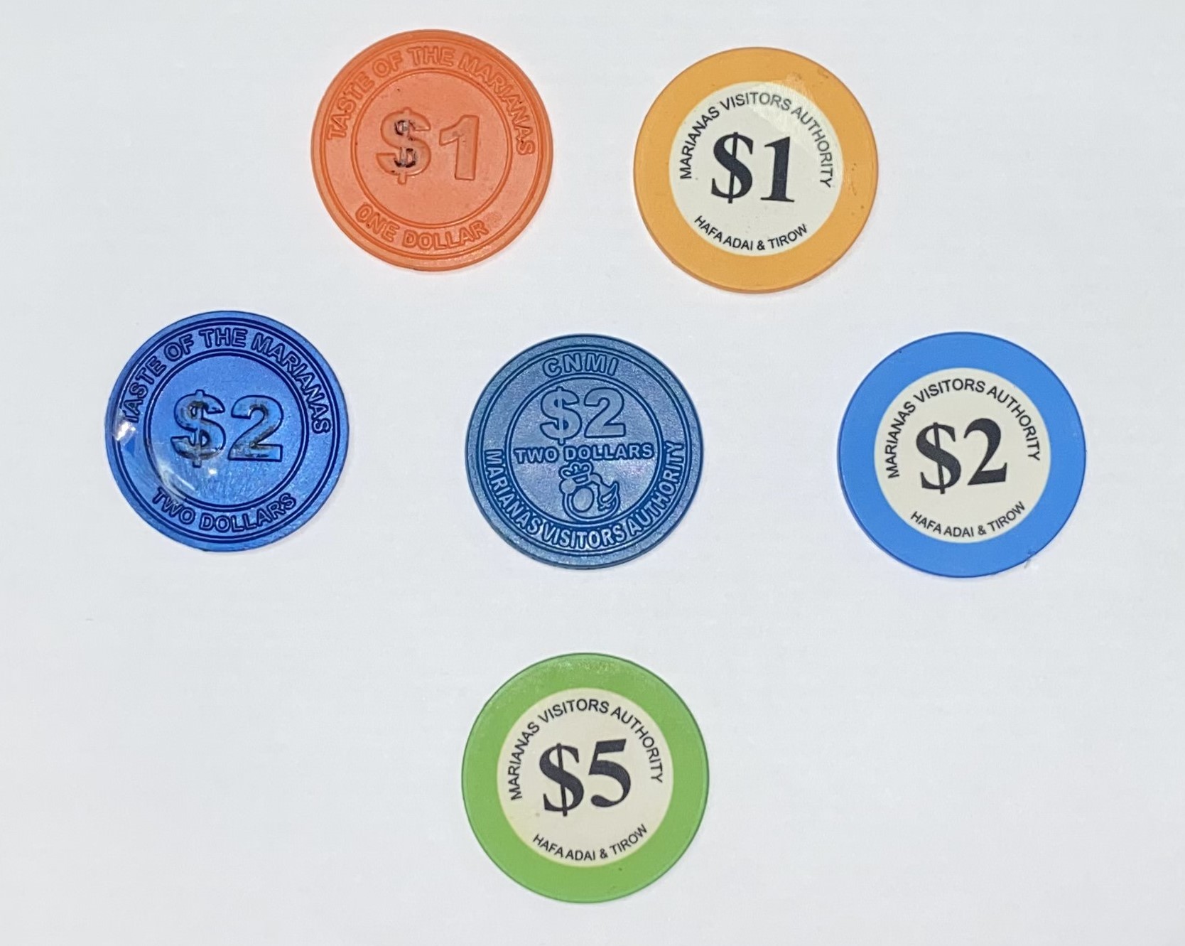 Taste of the Marianas International Food Festival & Beer Garden tokens.