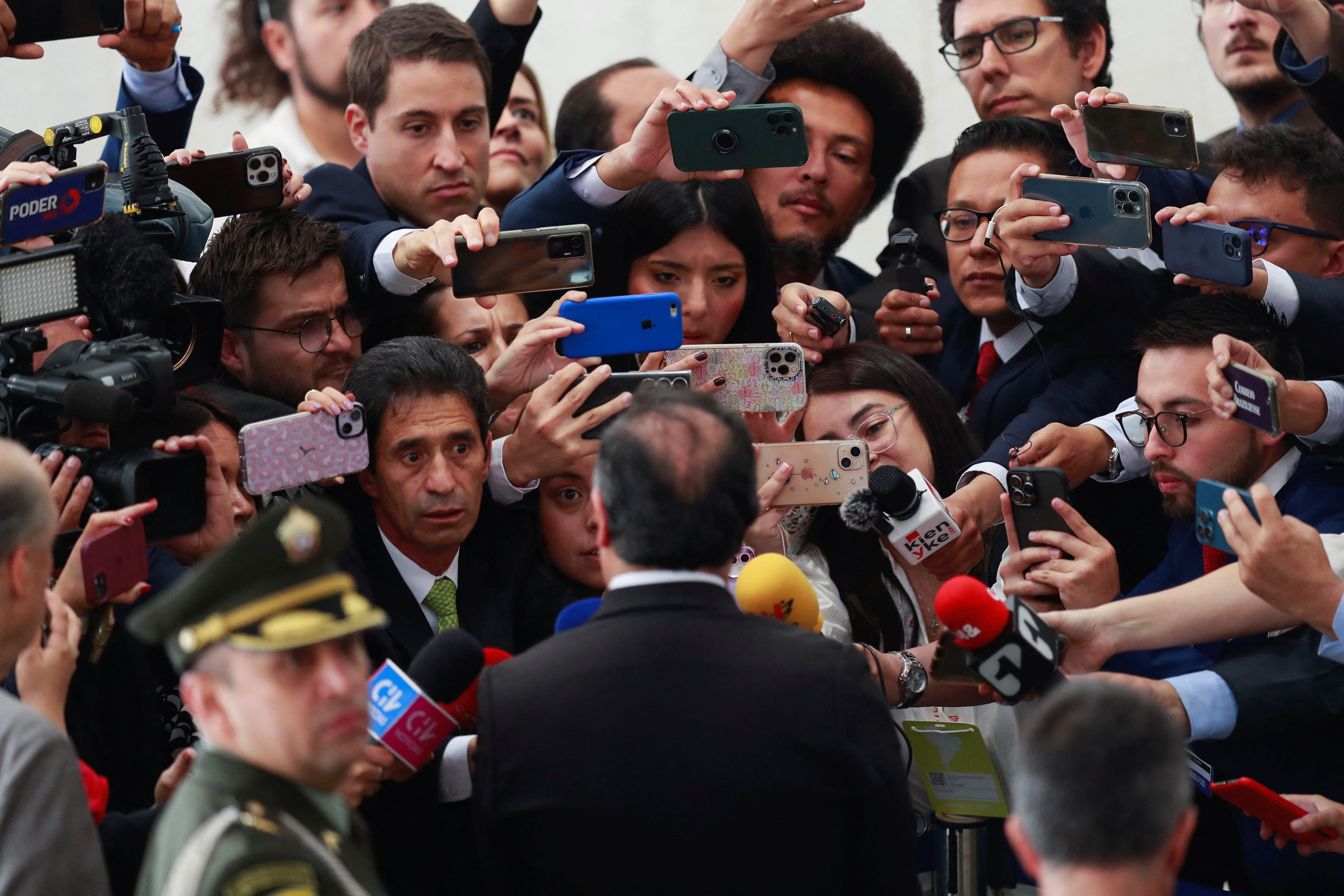 Colombia’s President Gustavo Petro speaks to the media as he attends the South American Summit at Itamaraty Palace in Brasilia, Brazil May 30, 2023. REUTERS/Ueslei Marcelino