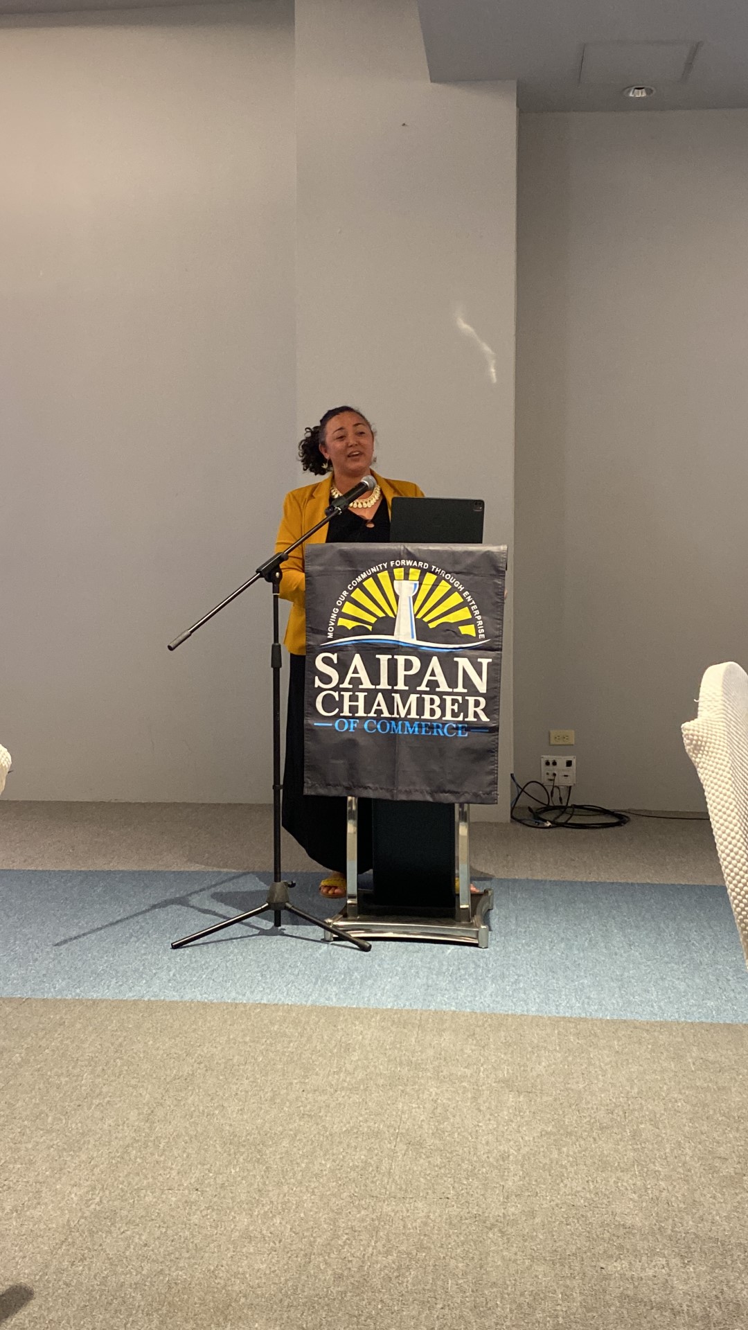 CNMI Department of Labor Secretary Leila Staffler was the special guest at the June General Membership meeting of the Saipan Chamber of Commerce on Wednesday.