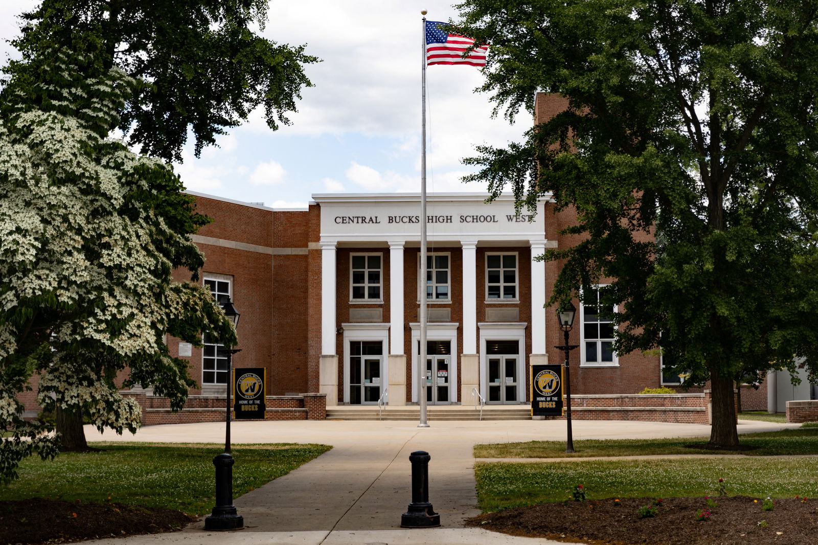 The exterior of Central Bucks West High School is pictured in Doylestown, Pennsylvania, U.S., June 5, 2023. REUTERS/Hannah Beier