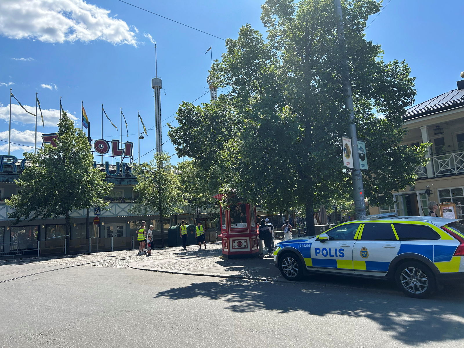 A general view of the Grona Lund amusement park following a fatal accident that took place on their roller coaster Jetline, in Stockholm, Sweden, June 25, 2023. REUTERS/Marie Mannes