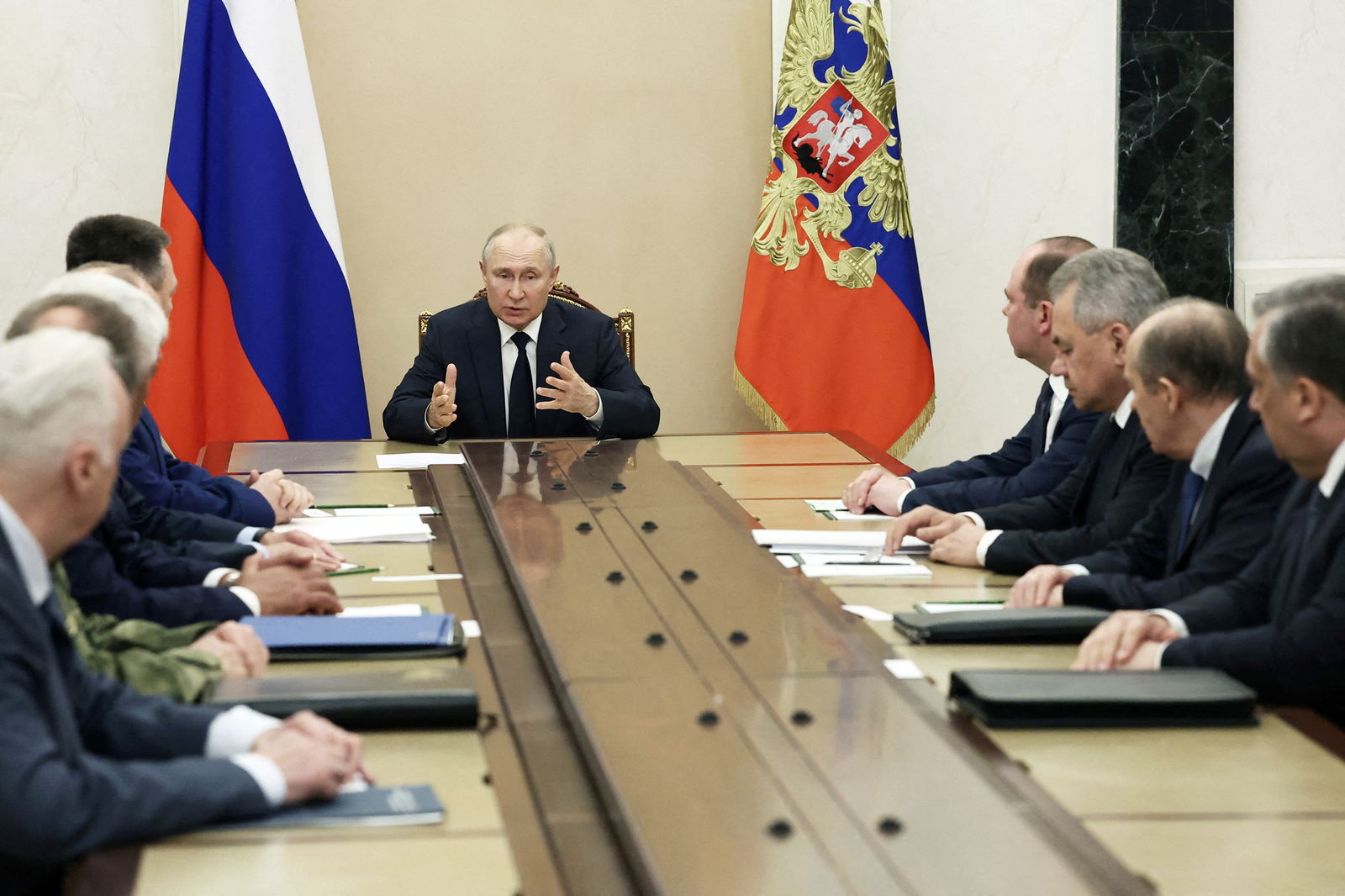 Russian President Vladimir Putin holds a meeting with heads of Russian security services in Moscow, Russia, June 26, 2023. Sputnik/Valery Sharifulin/Pool via REUTERS